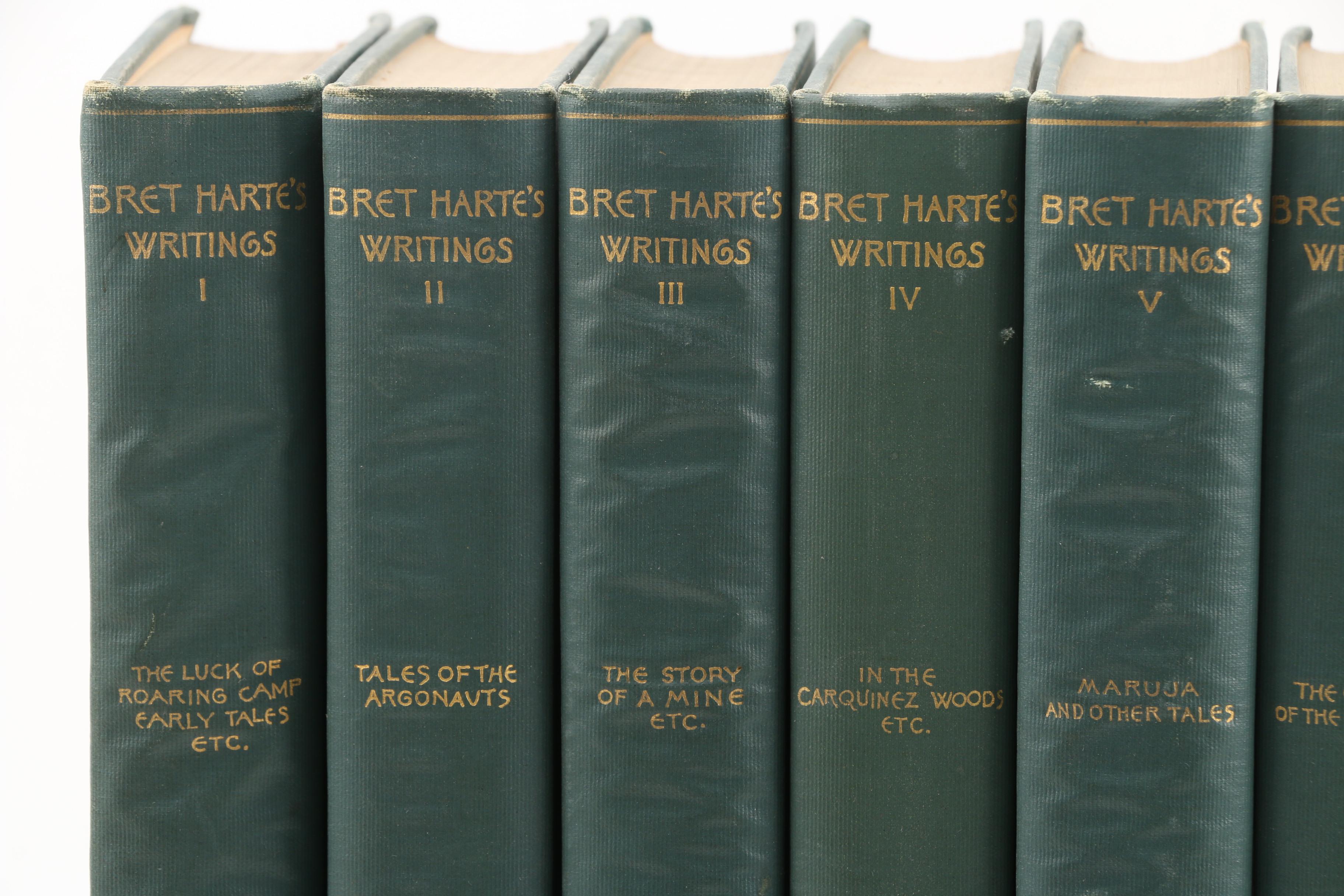 Complete "The Writings of Bret Harte" Standard Library Edition Book Set, 1910s