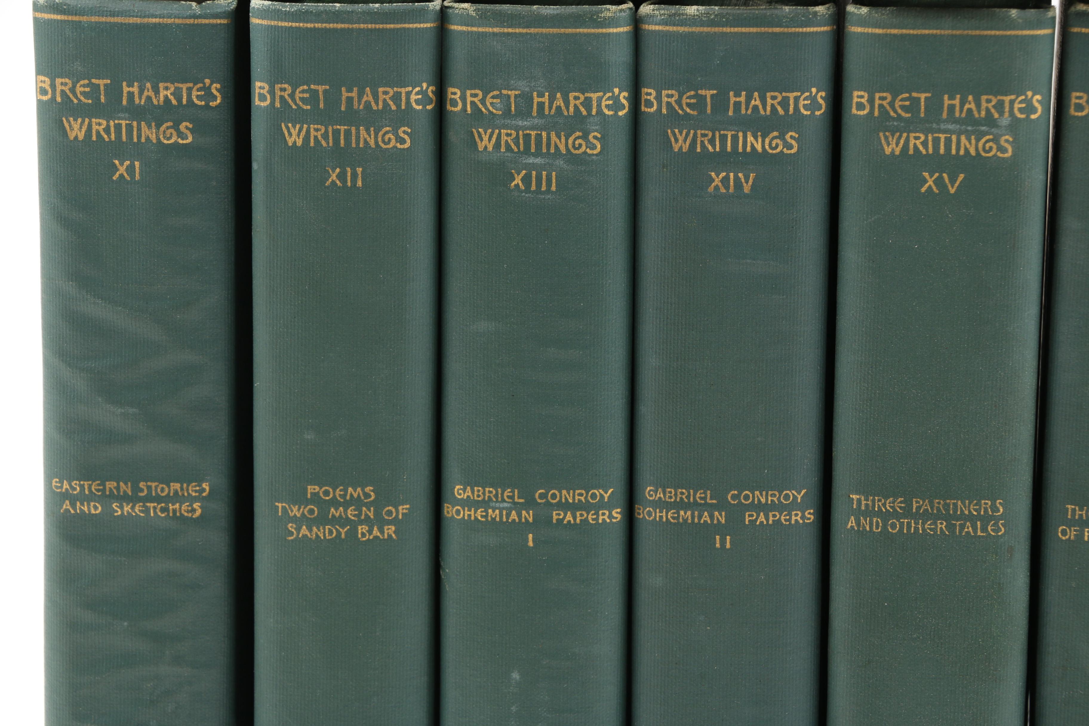 Complete "The Writings of Bret Harte" Standard Library Edition Book Set, 1910s