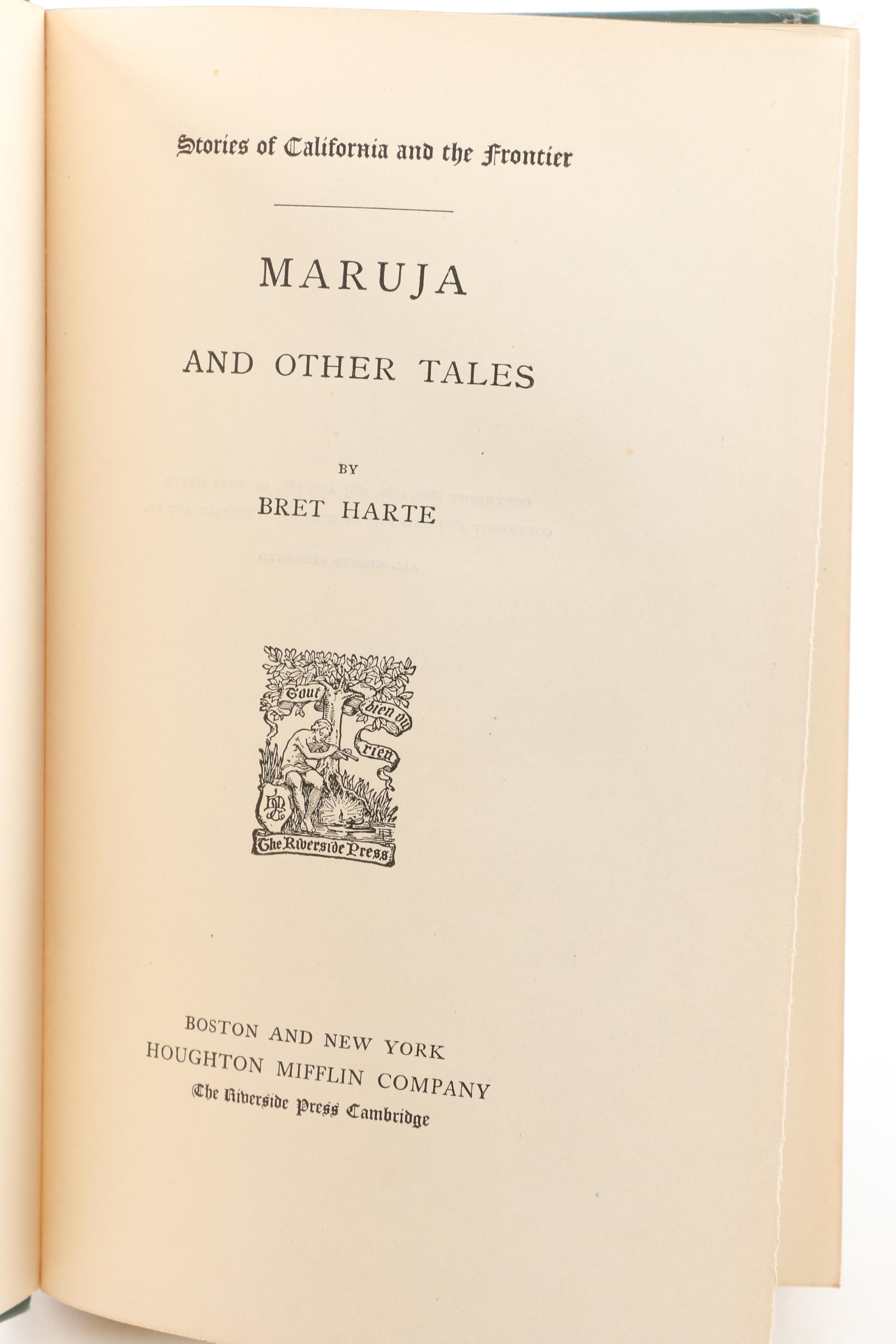 Complete "The Writings of Bret Harte" Standard Library Edition Book Set, 1910s