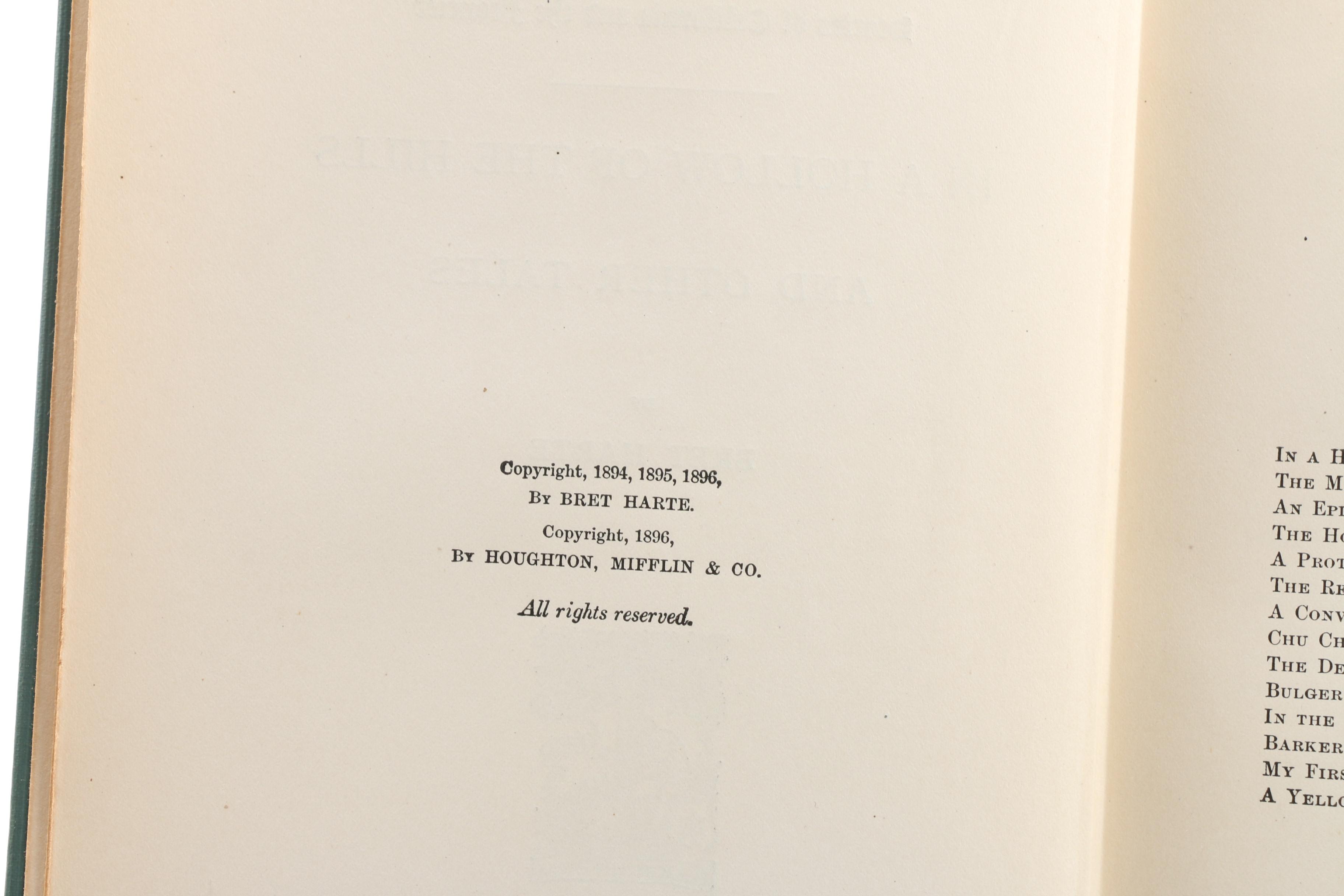 Complete "The Writings of Bret Harte" Standard Library Edition Book Set, 1910s