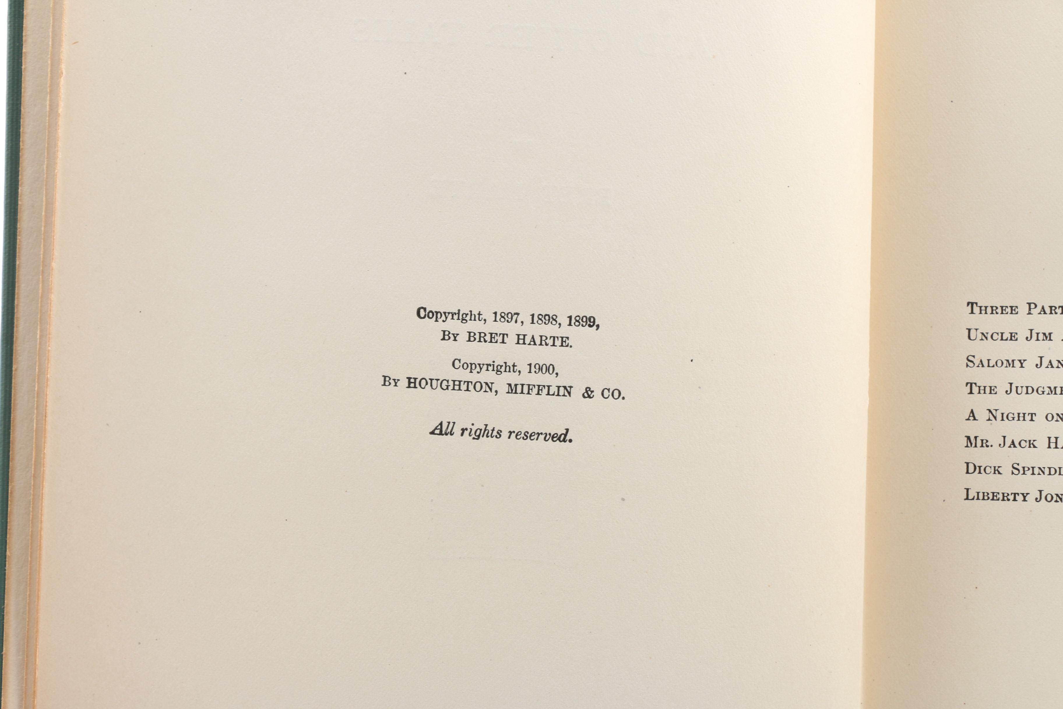 Complete "The Writings of Bret Harte" Standard Library Edition Book Set, 1910s