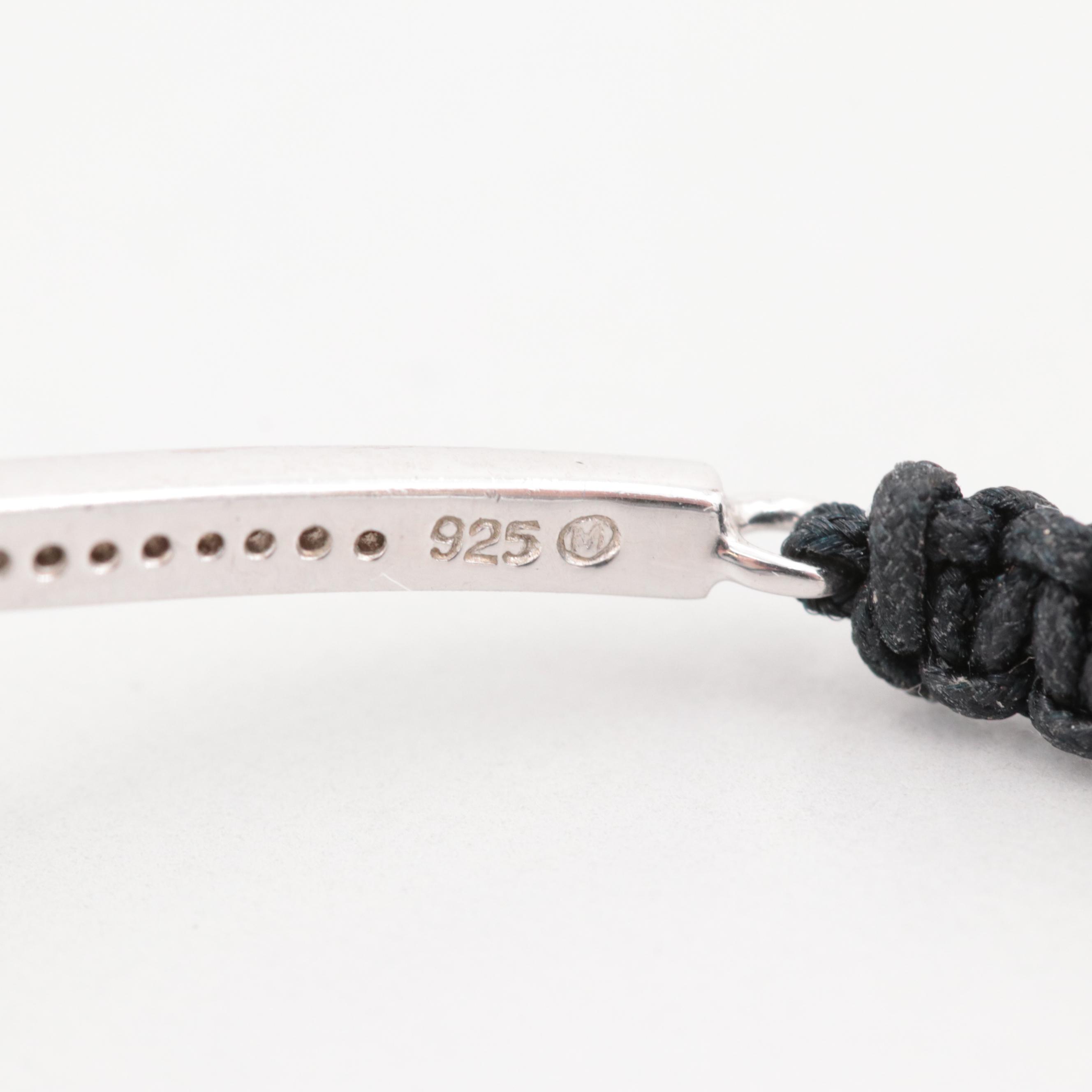 Sterling Silver Diamond Cross Bracelet