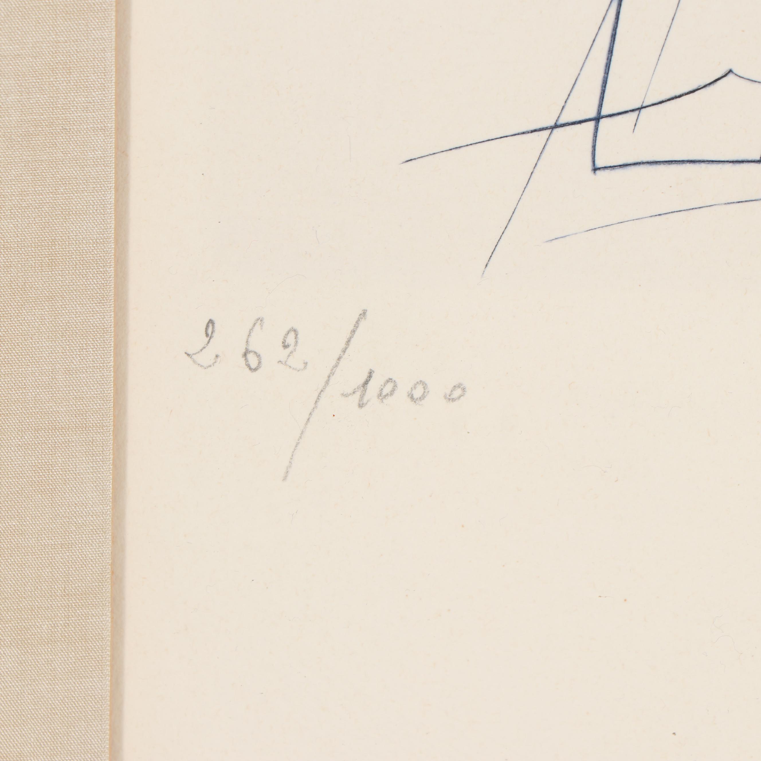 Salvador Dalí Etching "Famous Loves: Caesar and Cleopatra"