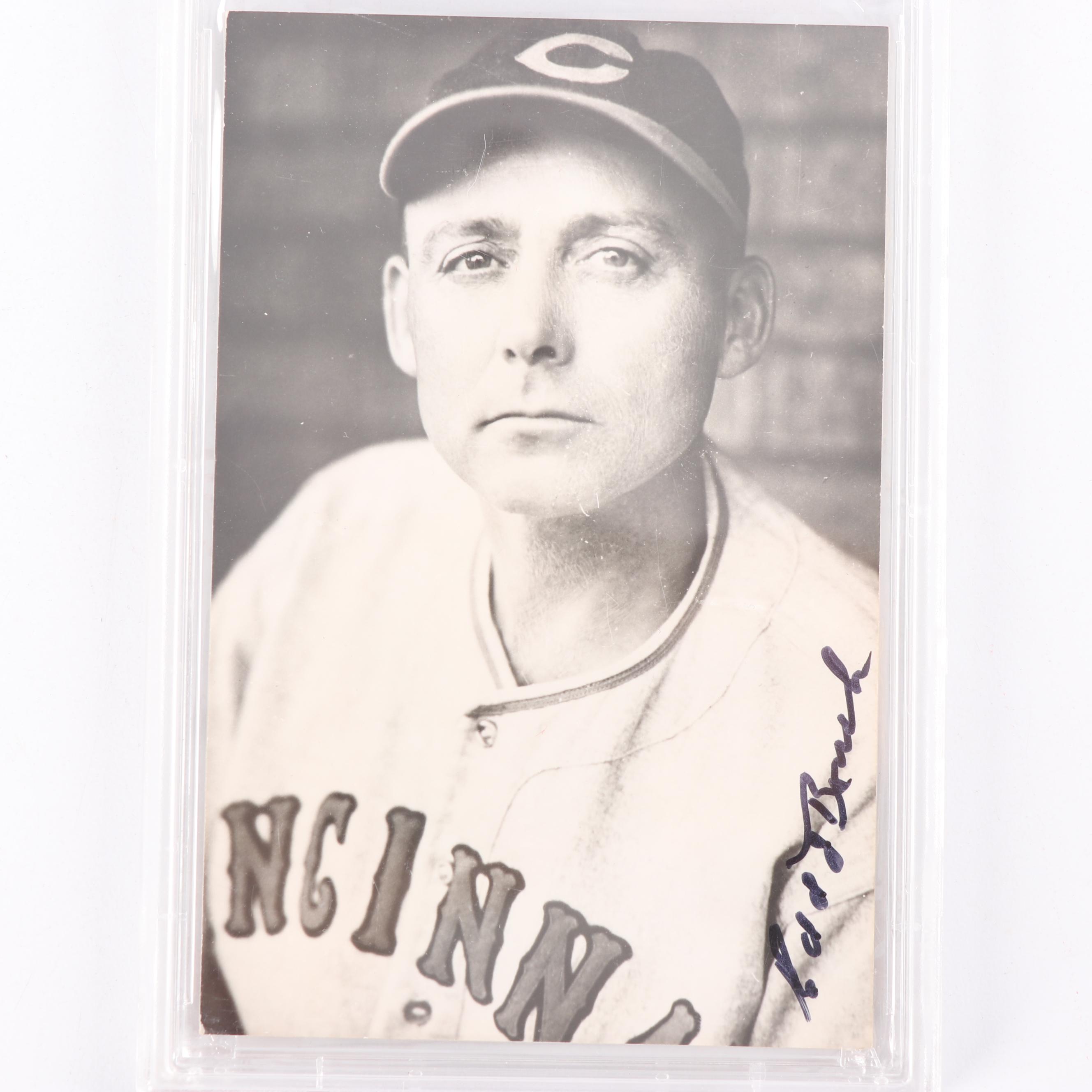 Edd Roush Autographed Post Card - PSA/DNA COA