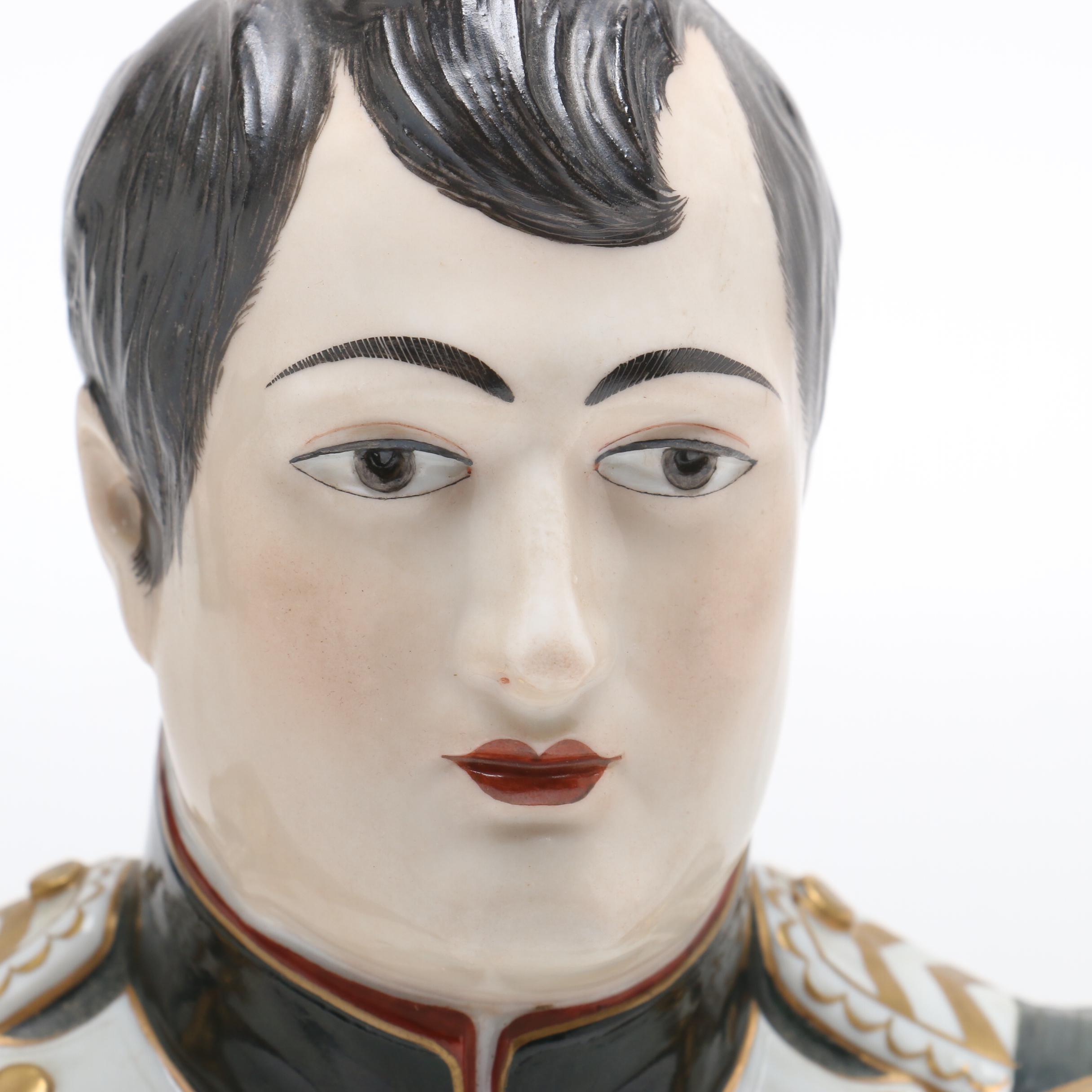 Ernst Bohn & Sohne Rudolstadt Porcelain Bust of Napoleon Bonaparte After Canova