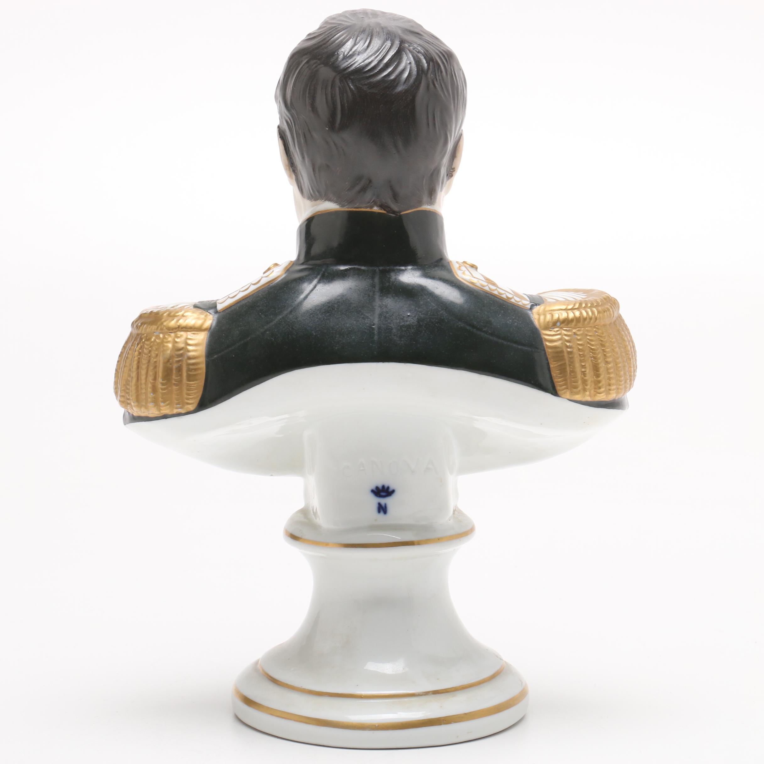 Ernst Bohn & Sohne Rudolstadt Porcelain Bust of Napoleon Bonaparte After Canova