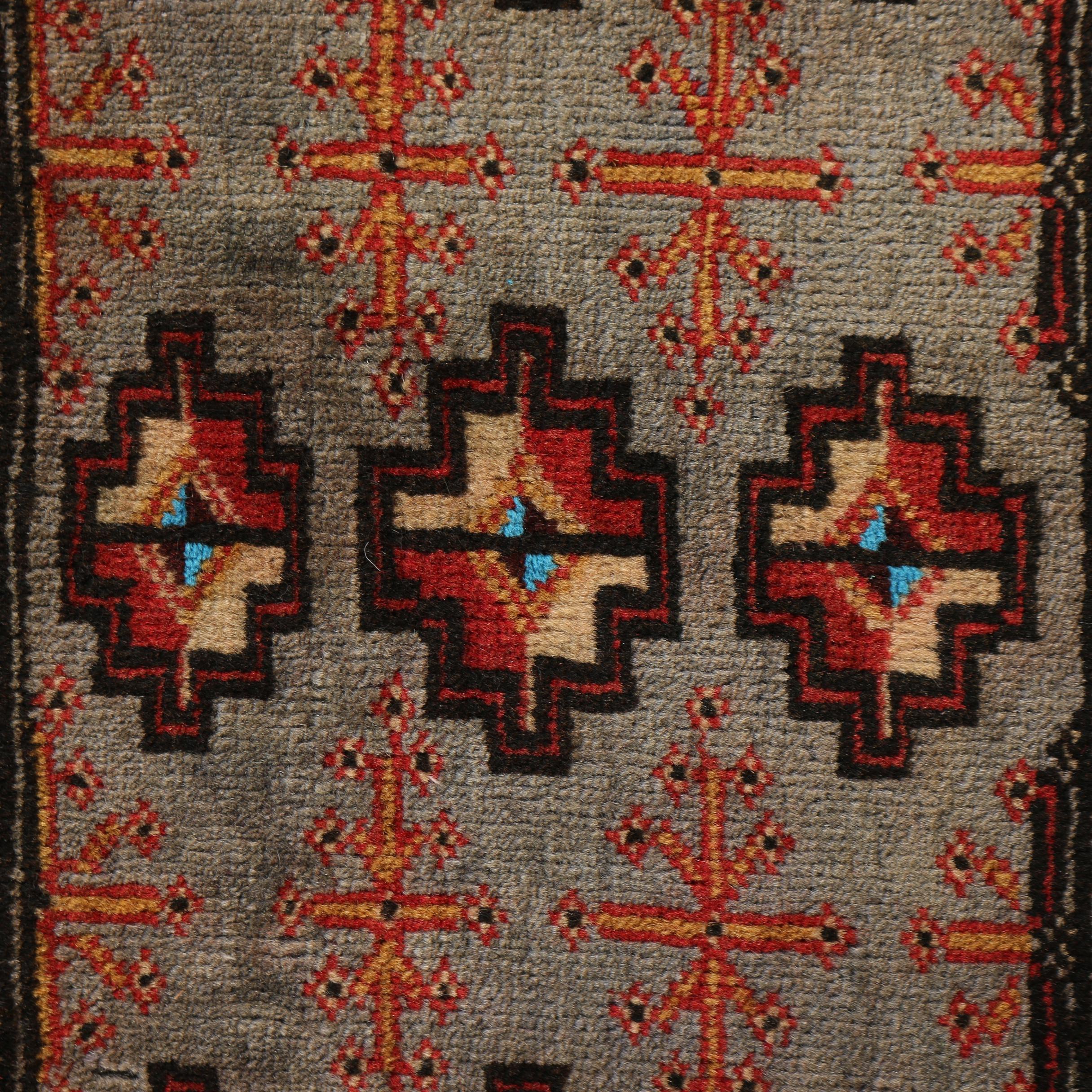 Hand-Knotted Turkoman Bokhara Wool Rug