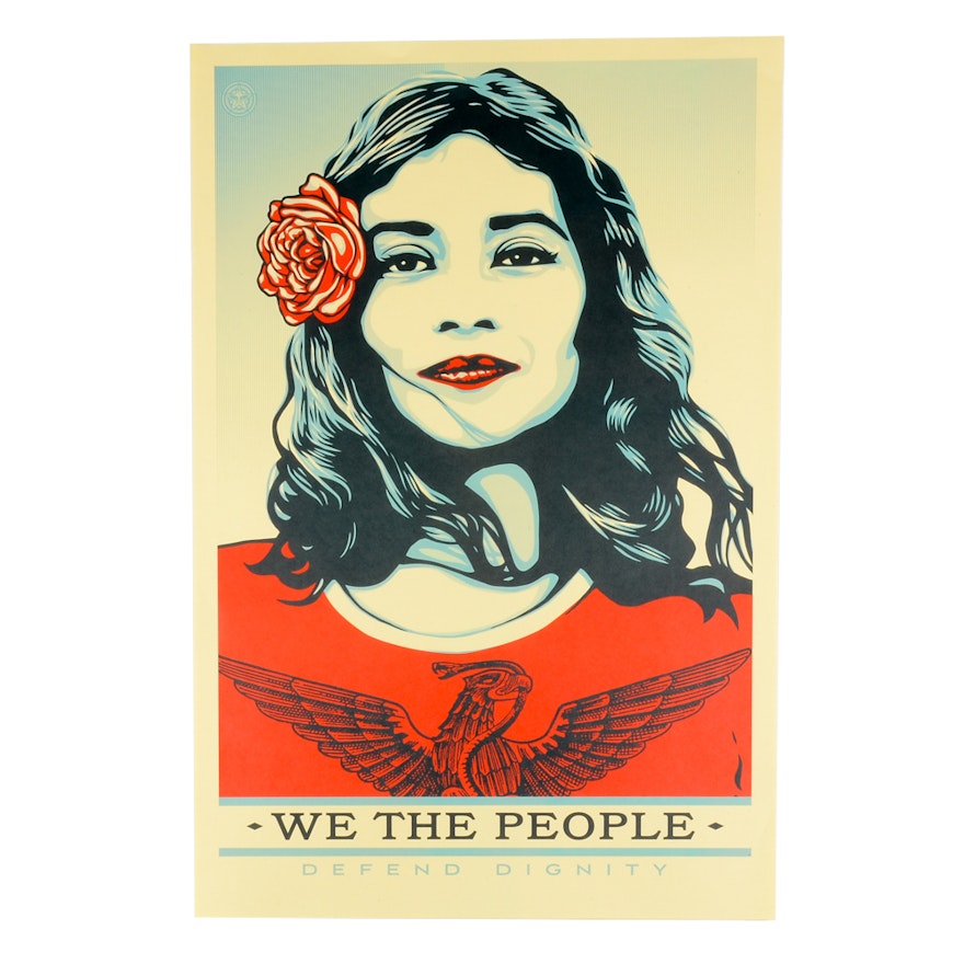 Shepard Fairey Offset Print "We the People: Defend Dignity"