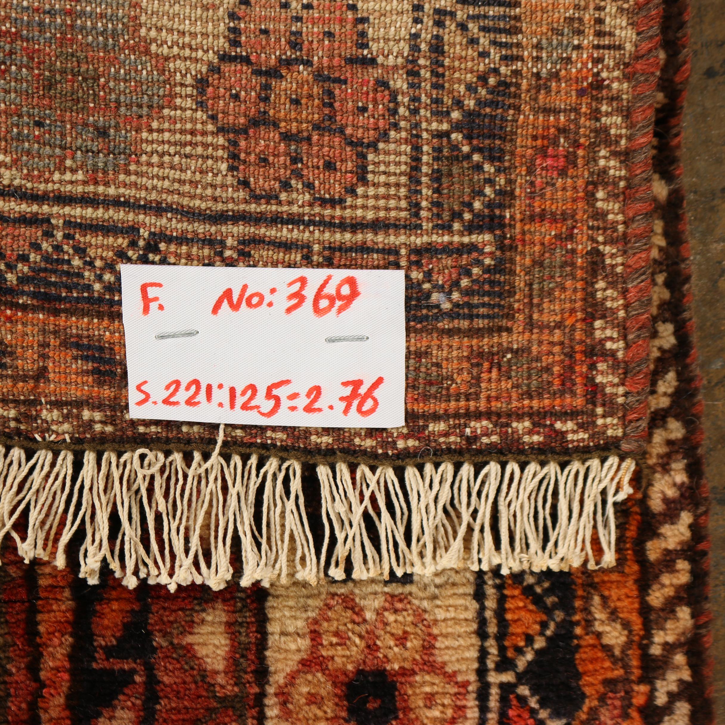 Hand-Knotted Inscribed Persian Behbehan Luri Wool Rug