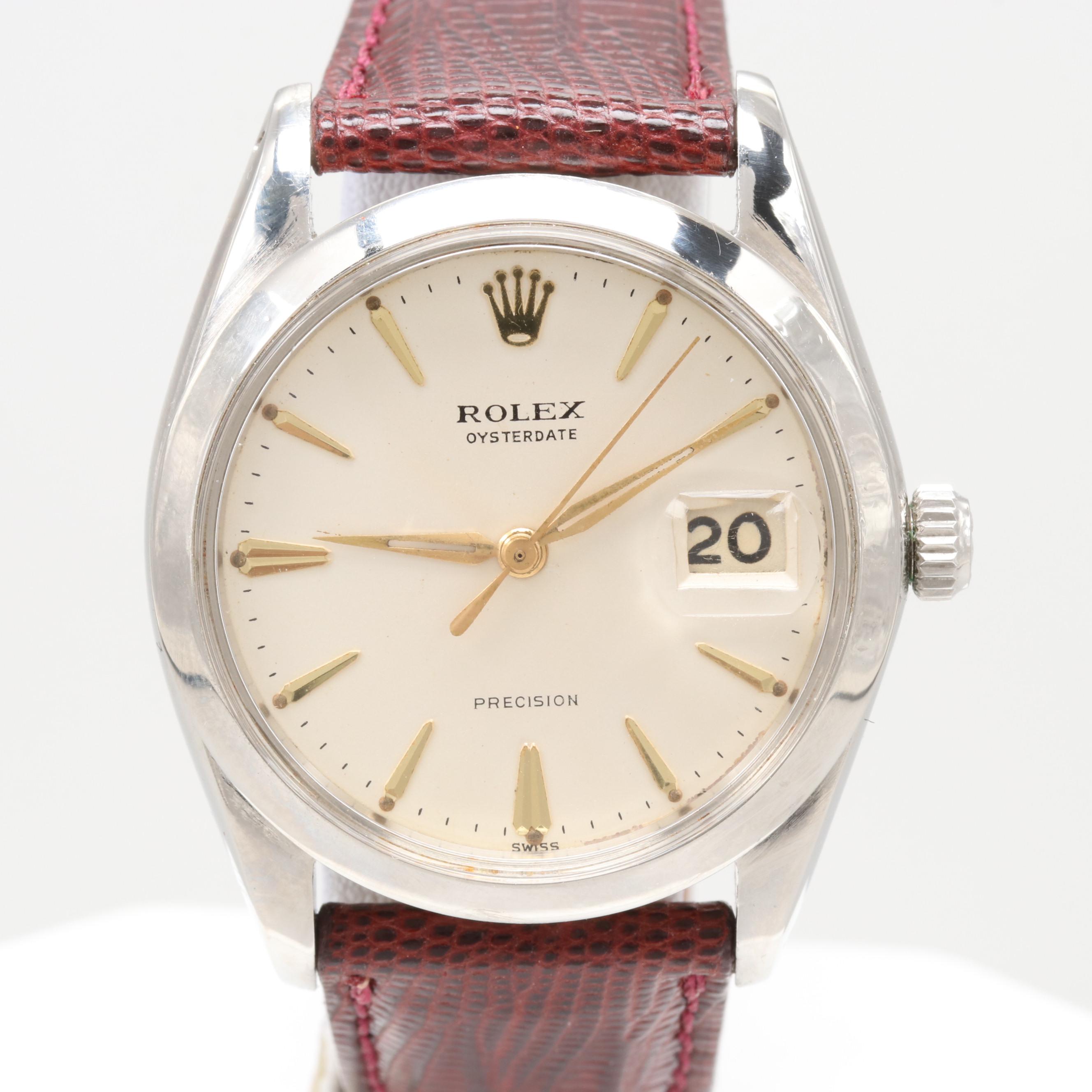 Vintage Rolex Oysterdate Precision Stainless Steel Watch, 1962
