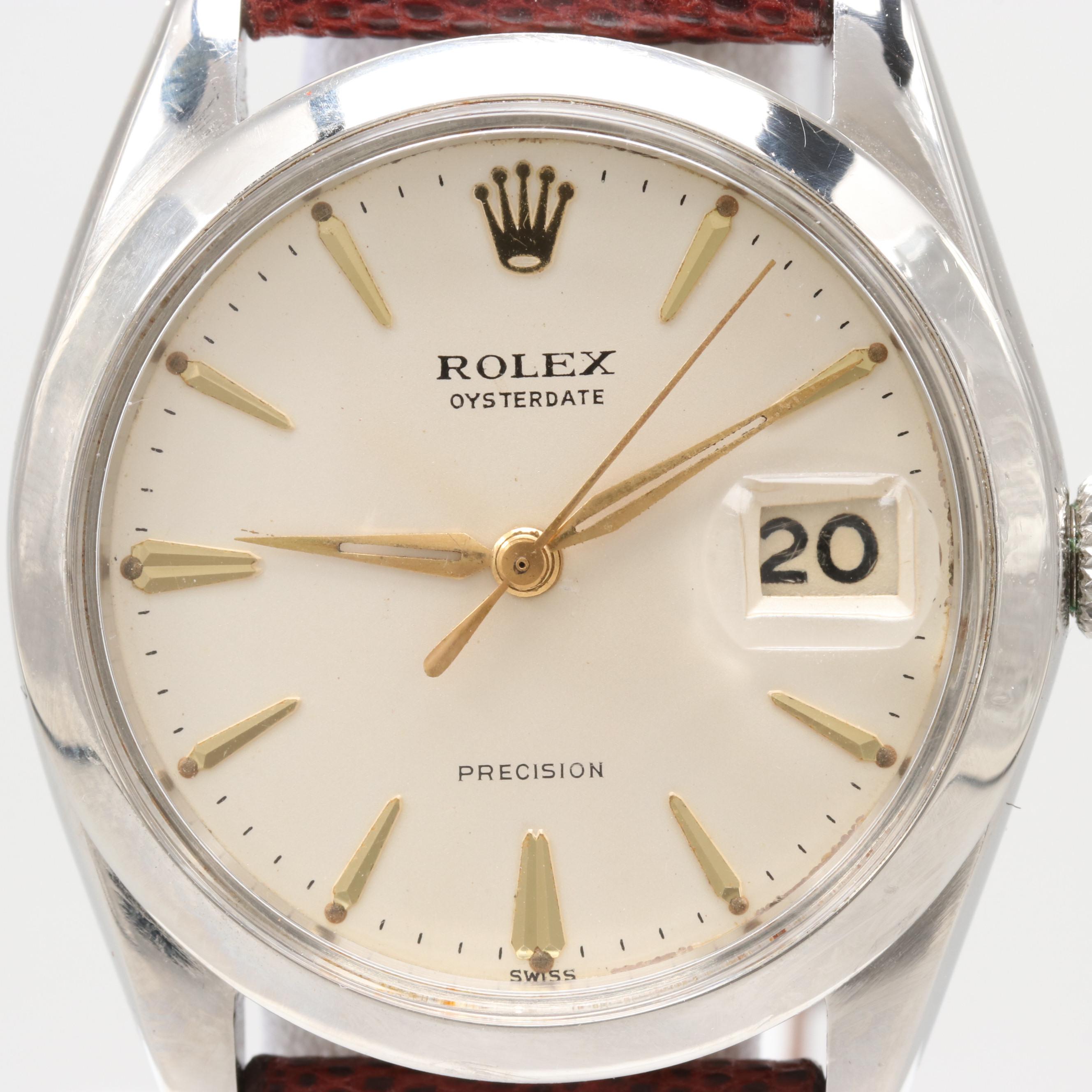 Vintage Rolex Oysterdate Precision Stainless Steel Watch, 1962
