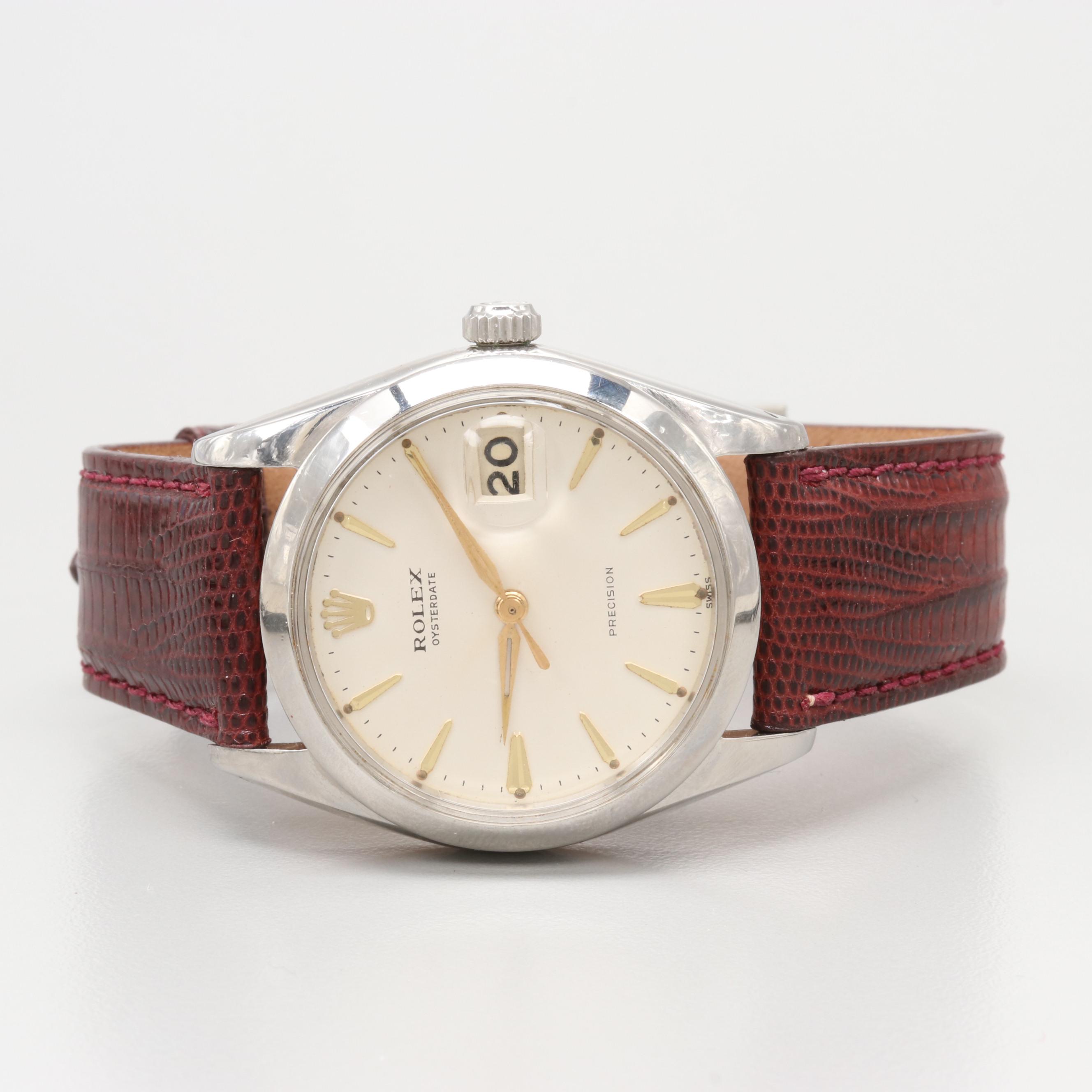 Vintage Rolex Oysterdate Precision Stainless Steel Watch, 1962