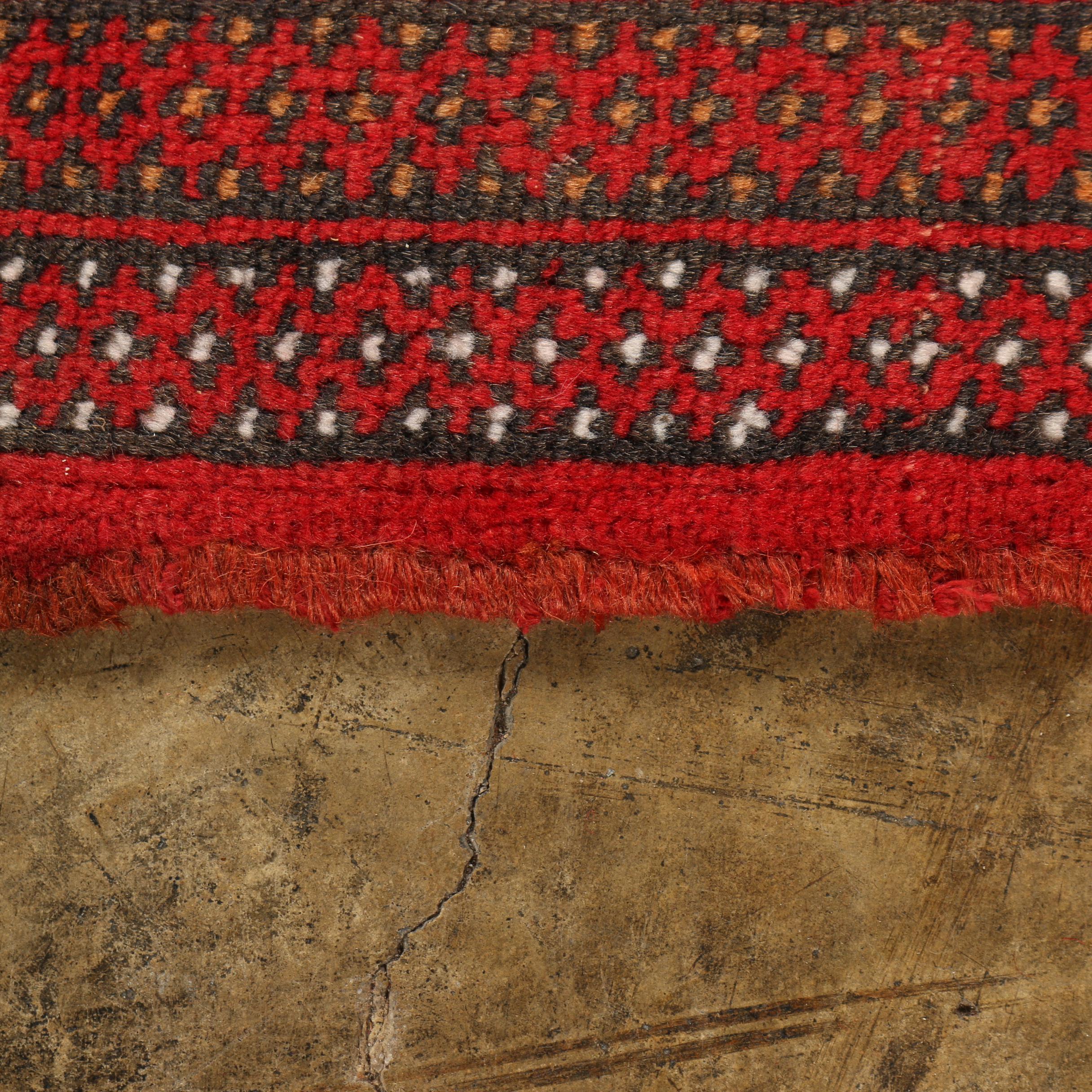 Hand-Knotted Persian Bokhara Wool Rug