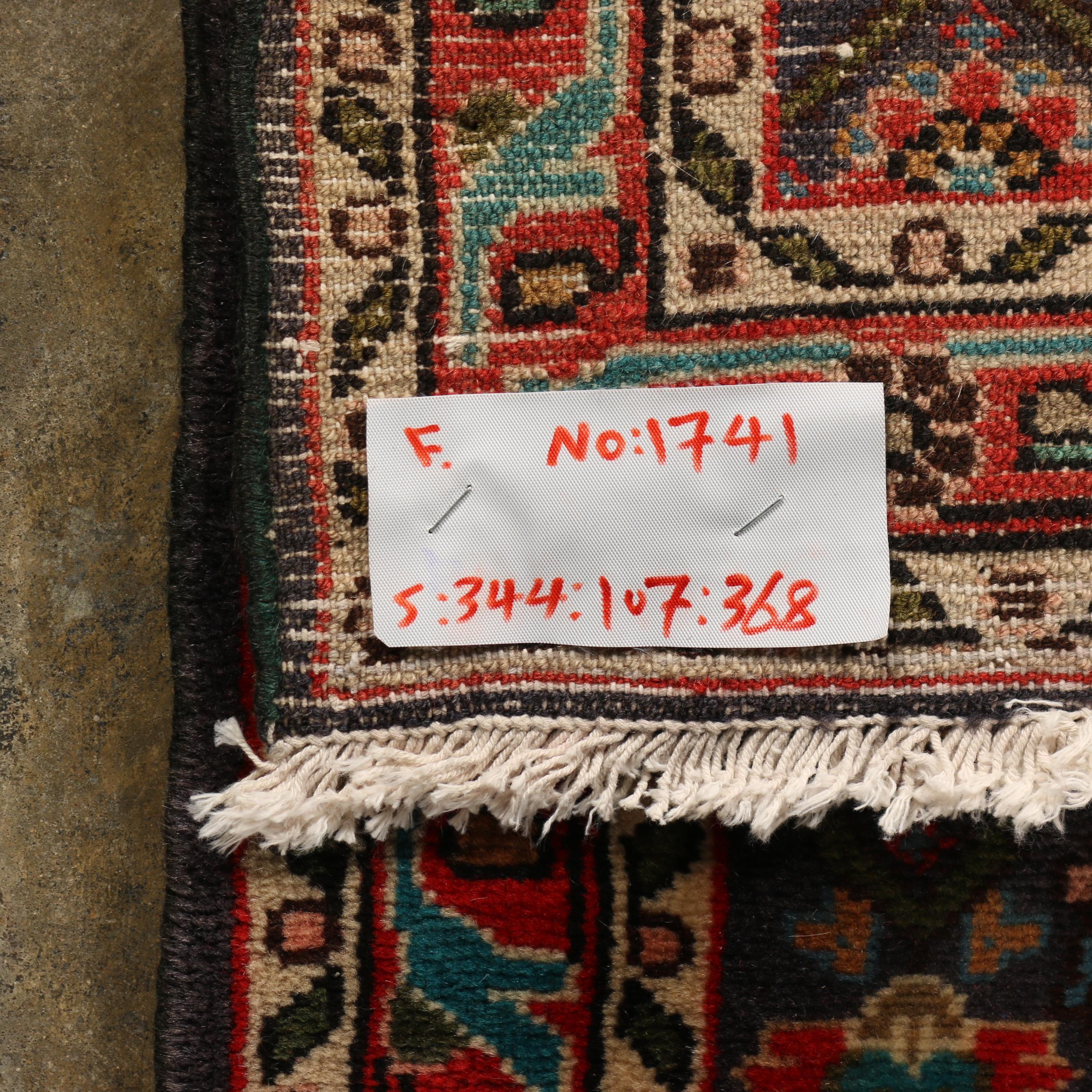 Hand-Knotted Persian Bijar Wool Carpet Runner
