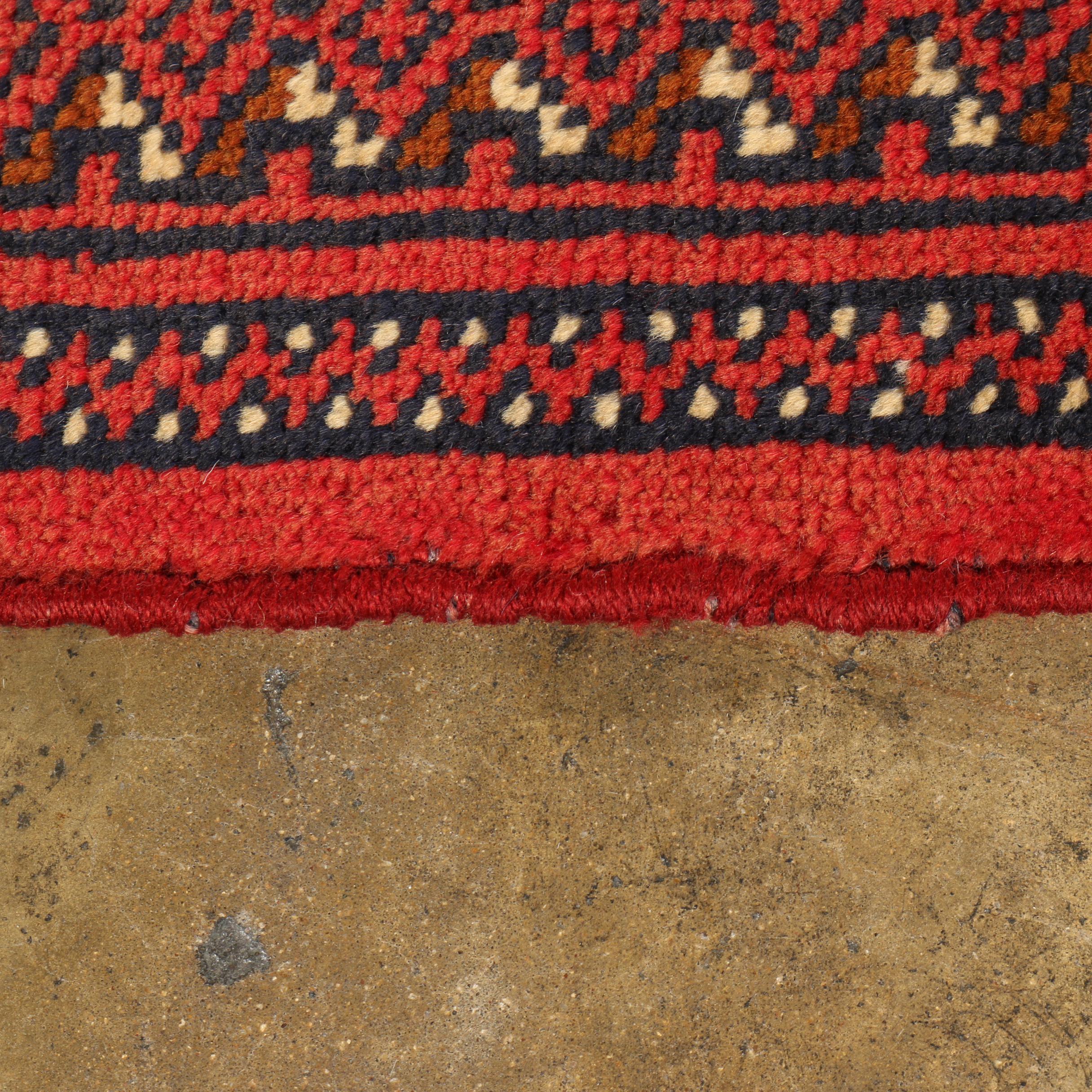 Hand-Knotted Persian Bokhara Wool Accent Rug
