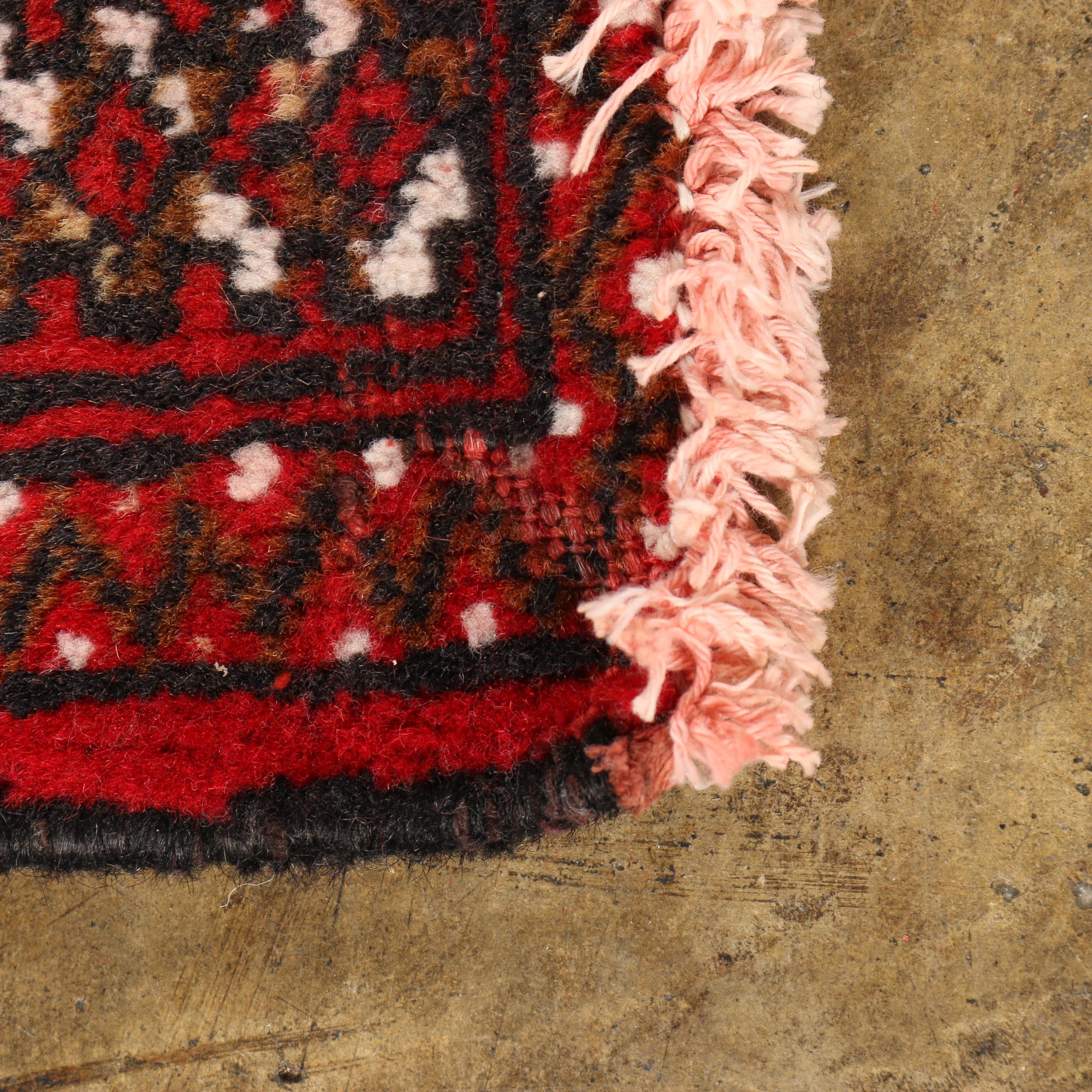 Hand-Knotted Persian Bokhara Wool Accent Rug