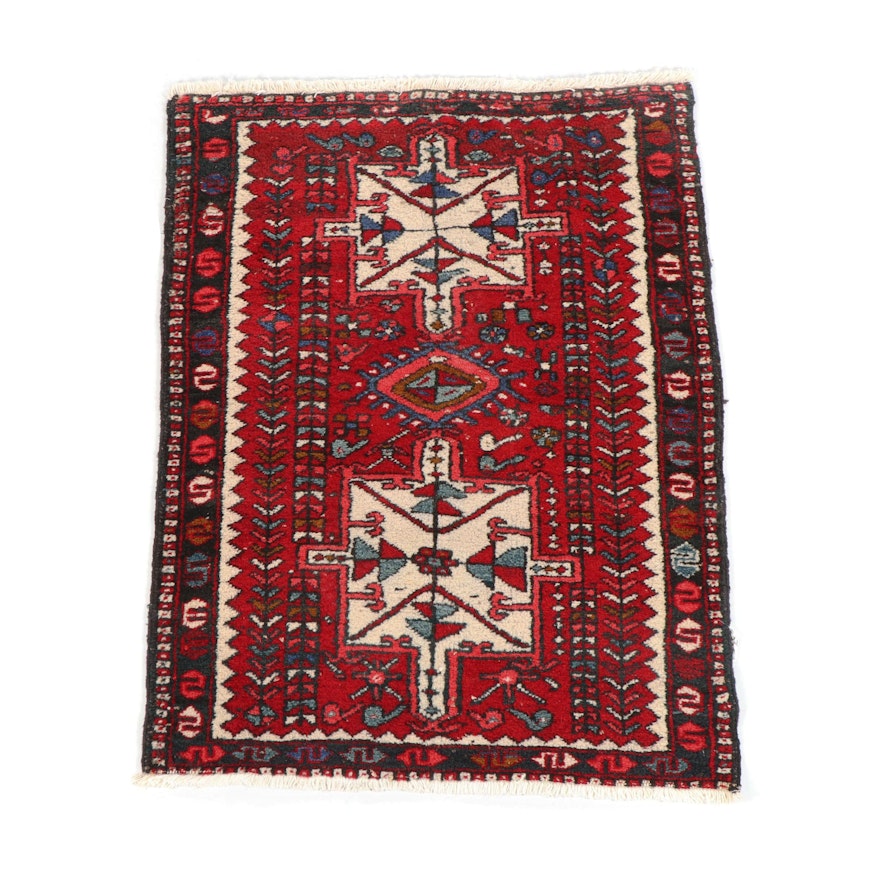 Hand-Knotted Persian Wool Accent Rug
