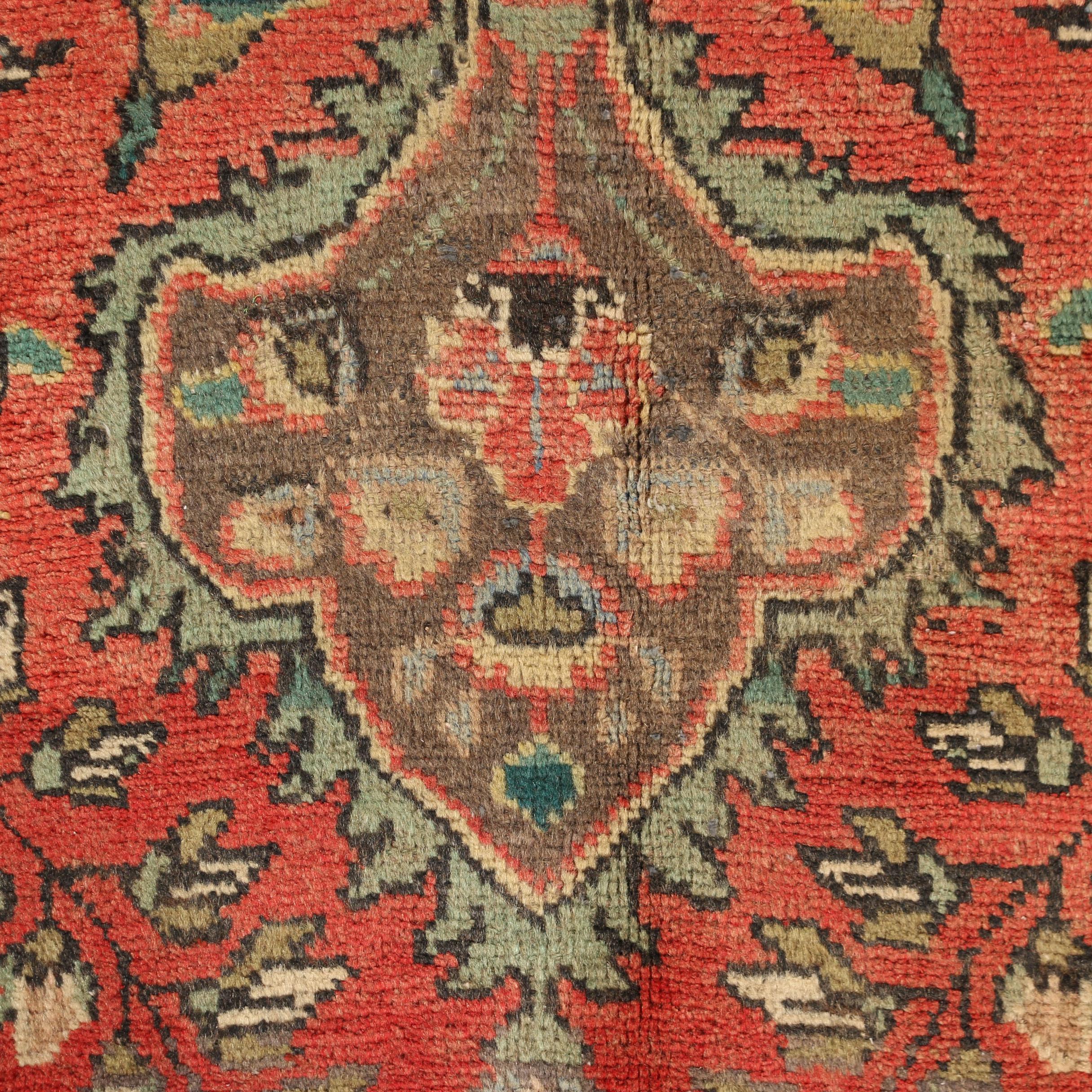 Hand-Knotted Persian Yazd Wool Carpet Runner