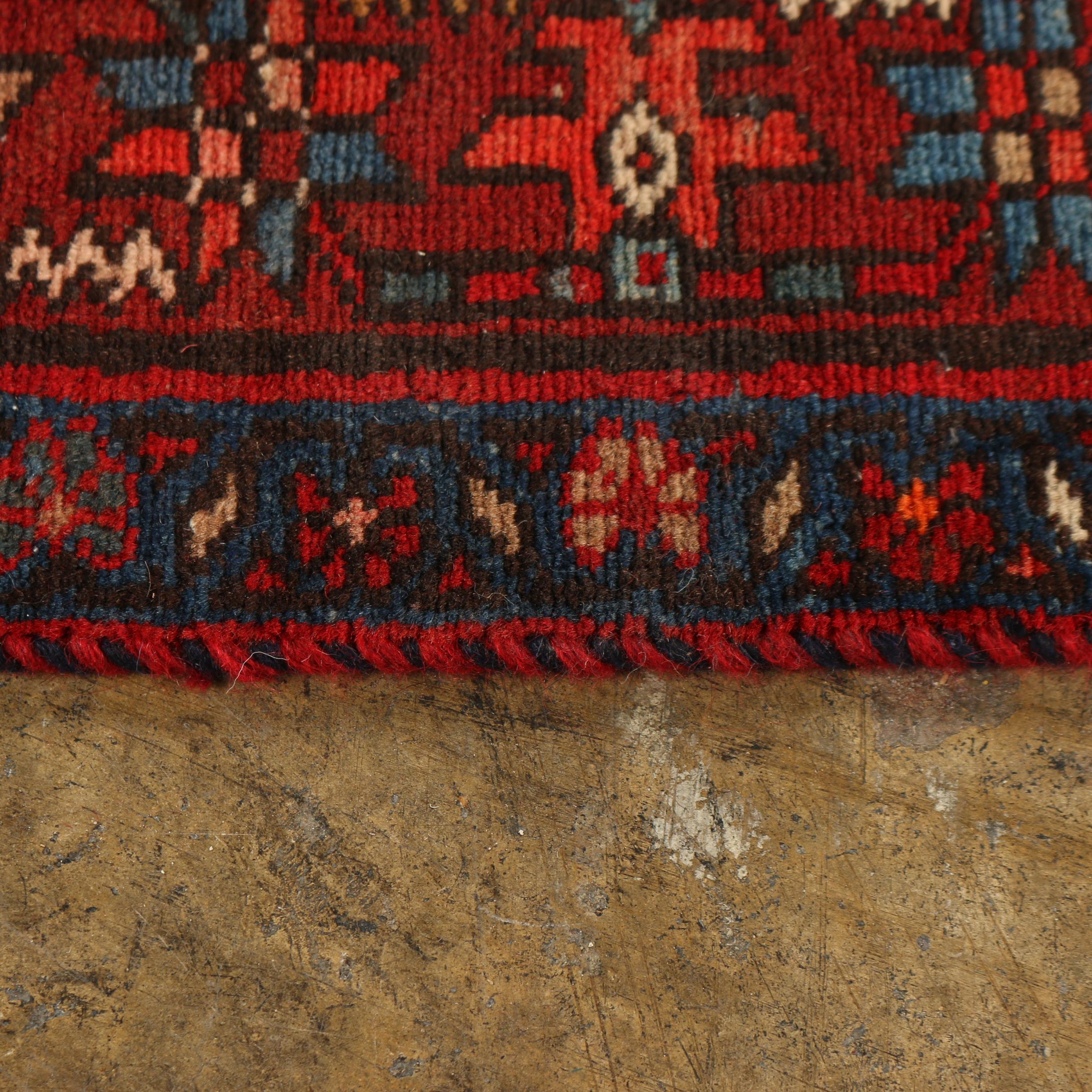 Hand-Knotted Persian Karaja Heriz Wool Carpet Runner