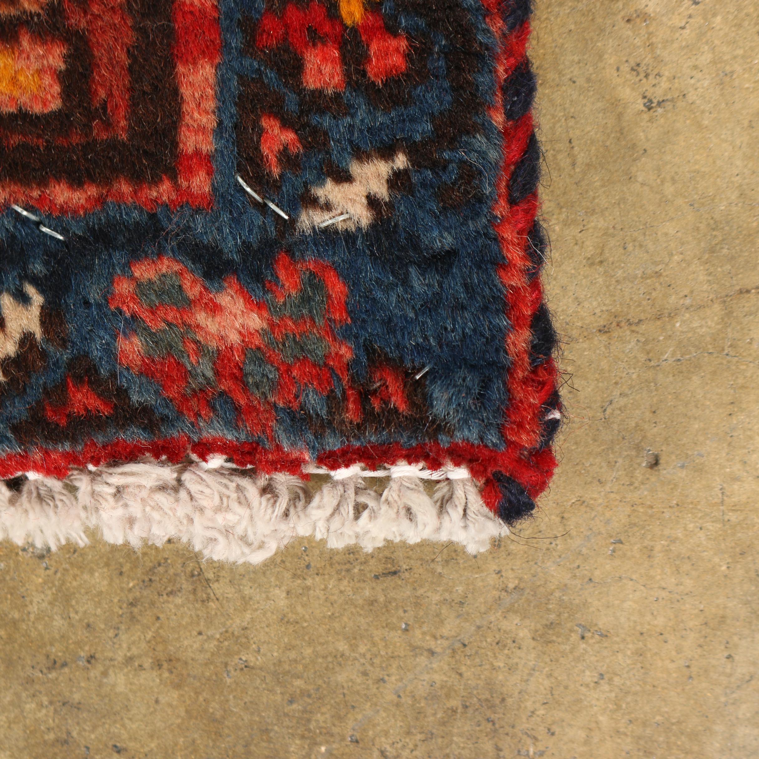 Hand-Knotted Persian Karaja Heriz Wool Carpet Runner