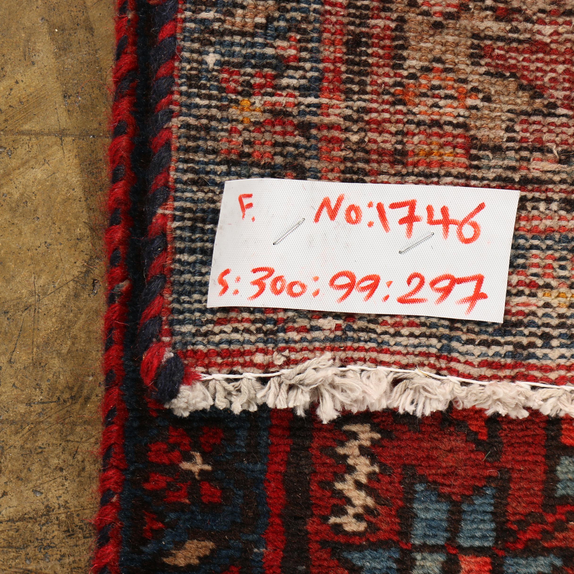 Hand-Knotted Persian Karaja Heriz Wool Carpet Runner