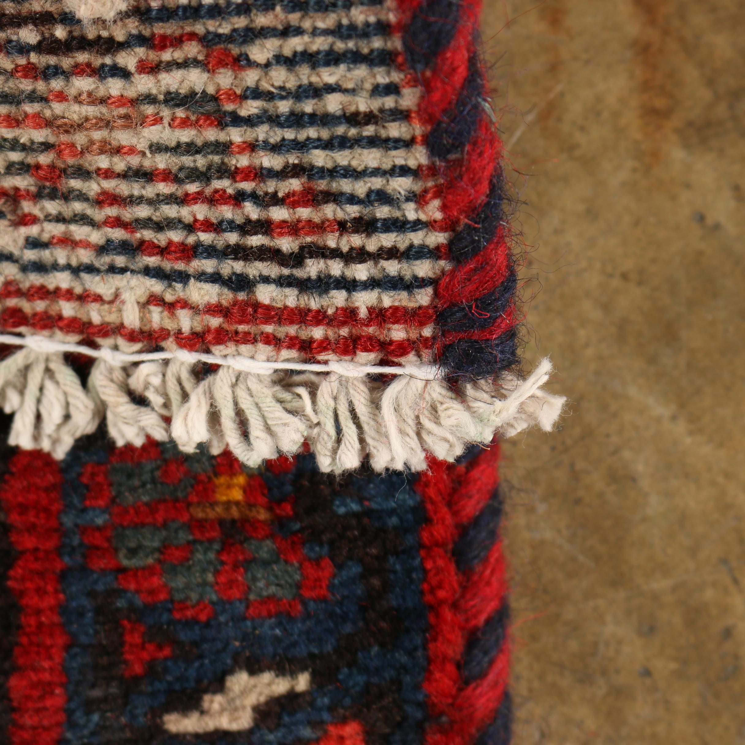 Hand-Knotted Persian Karaja Heriz Wool Carpet Runner