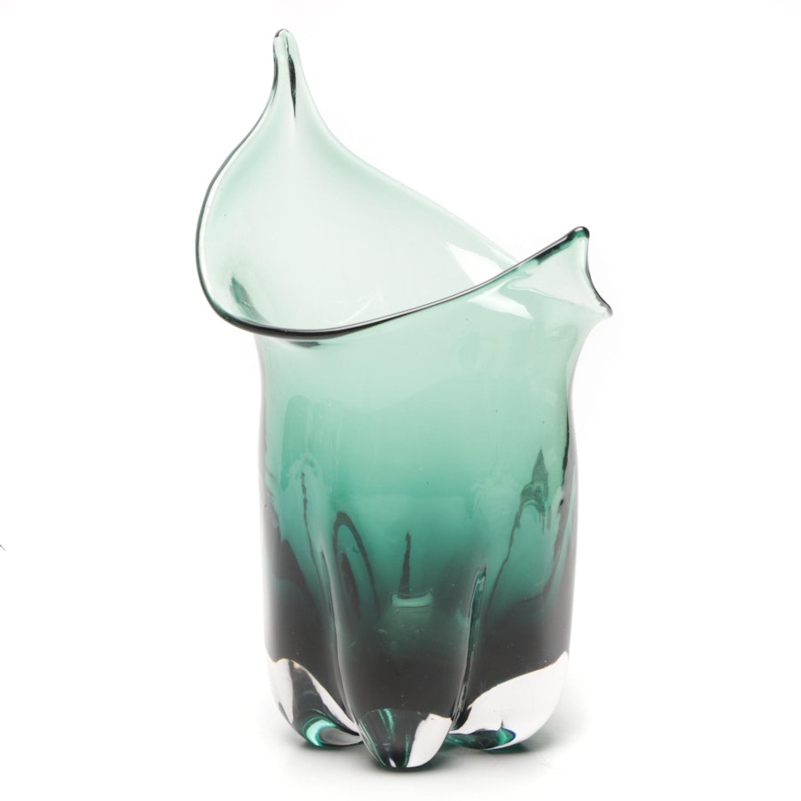 Green Art Glass Vase