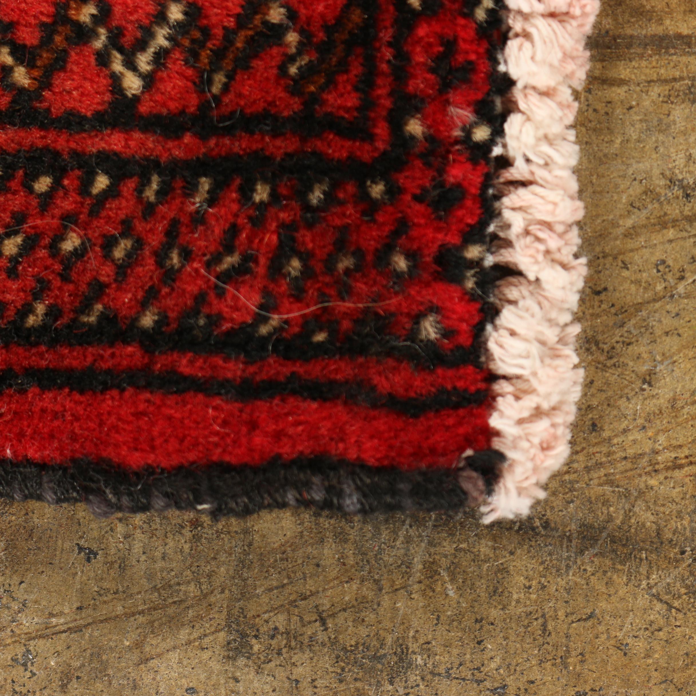 Hand- Knotted Persian Bokhara Wool Accent Rug