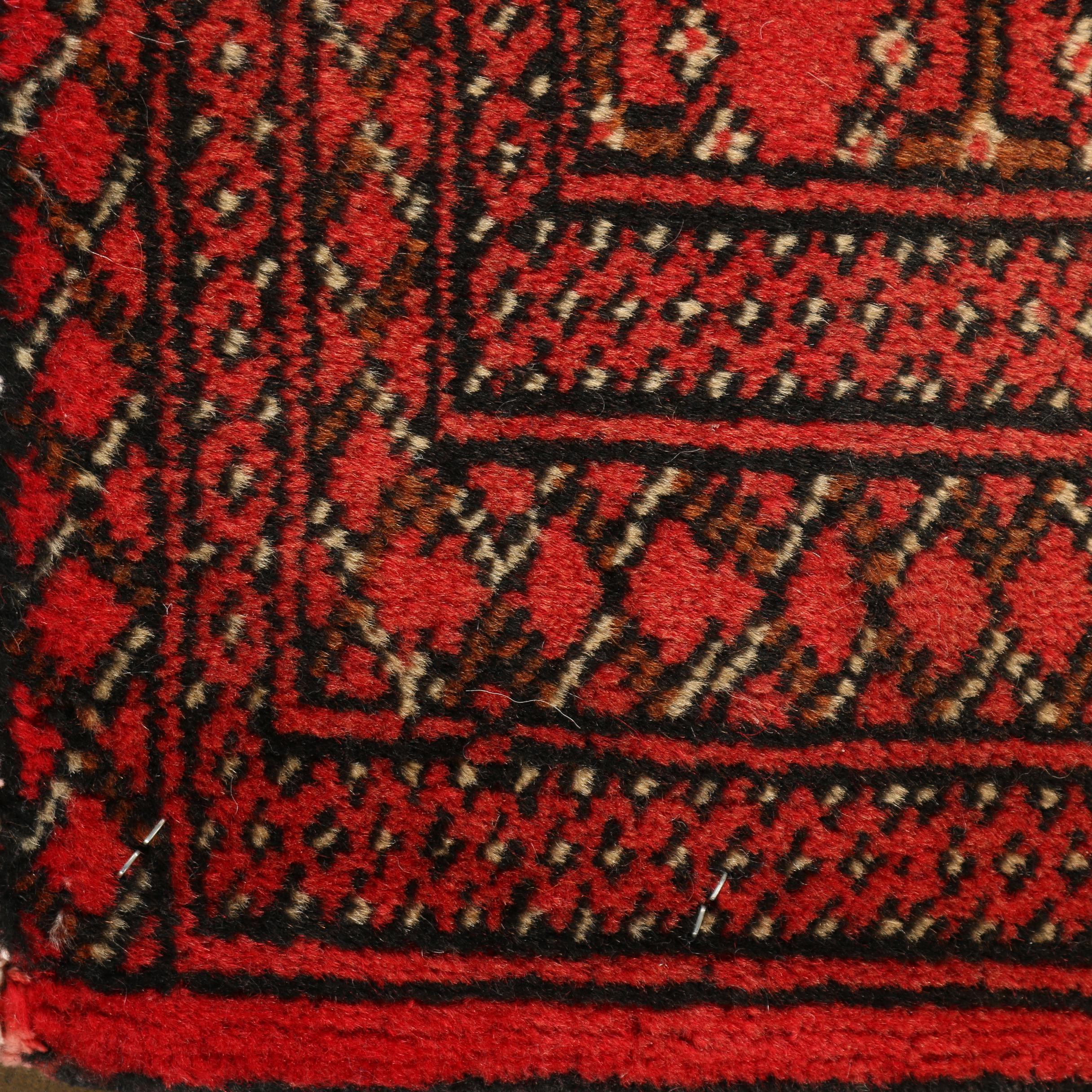 Hand- Knotted Persian Bokhara Wool Accent Rug