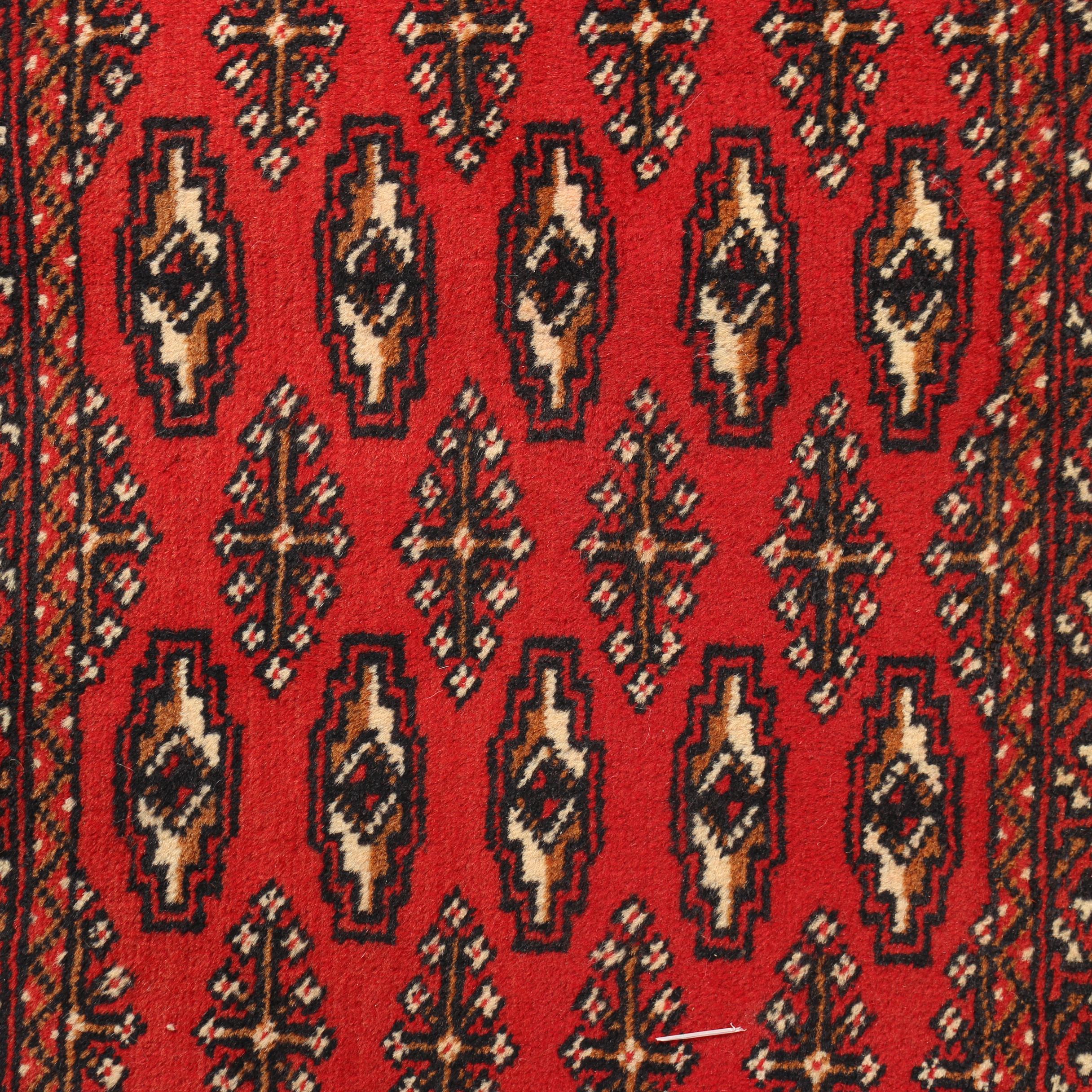 Hand-Knotted Persian Bokhara Wool Rug
