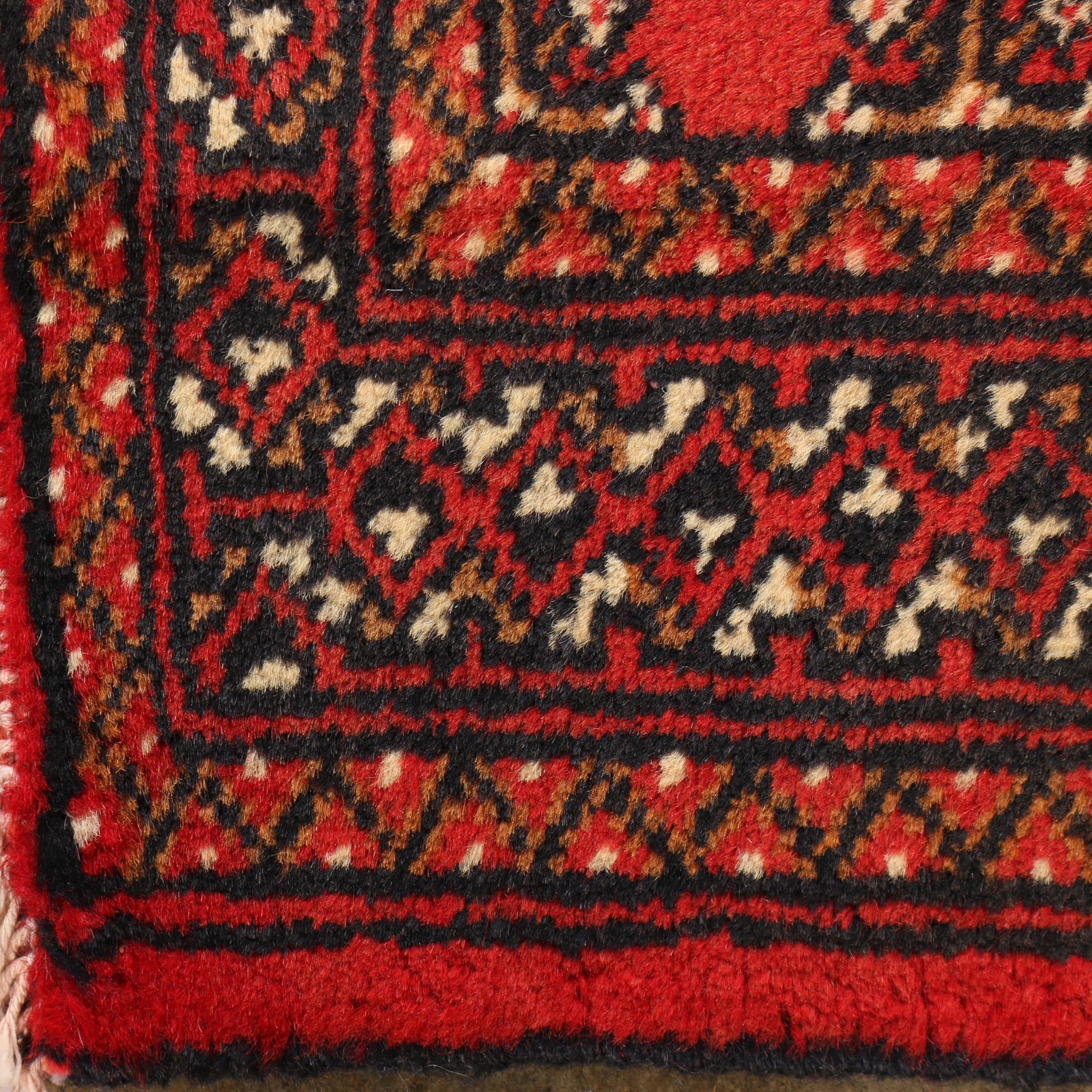 Hand-Knotted Persian Bokhara Wool Rug