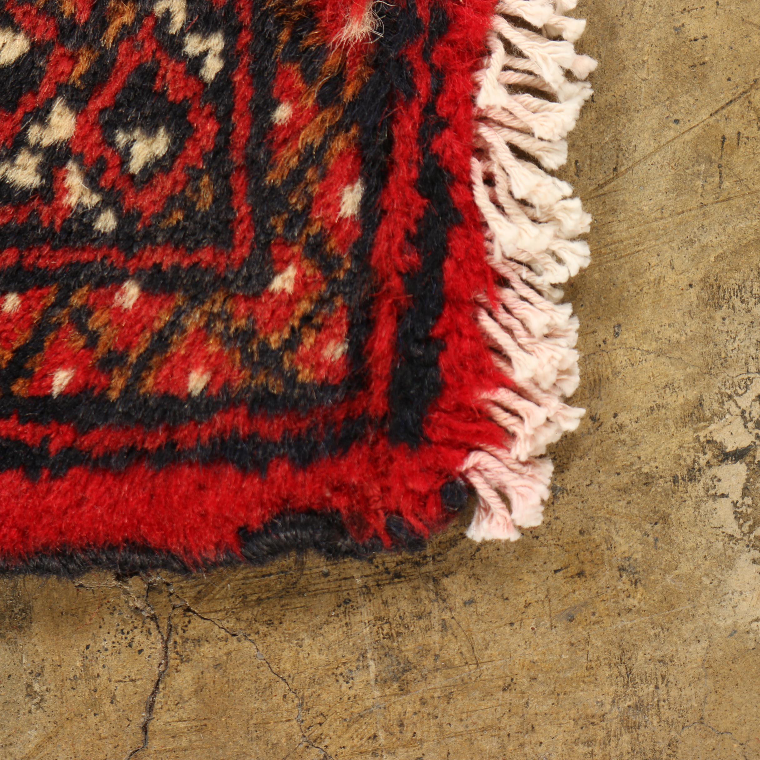Hand-Knotted Persian Bokhara Wool Rug