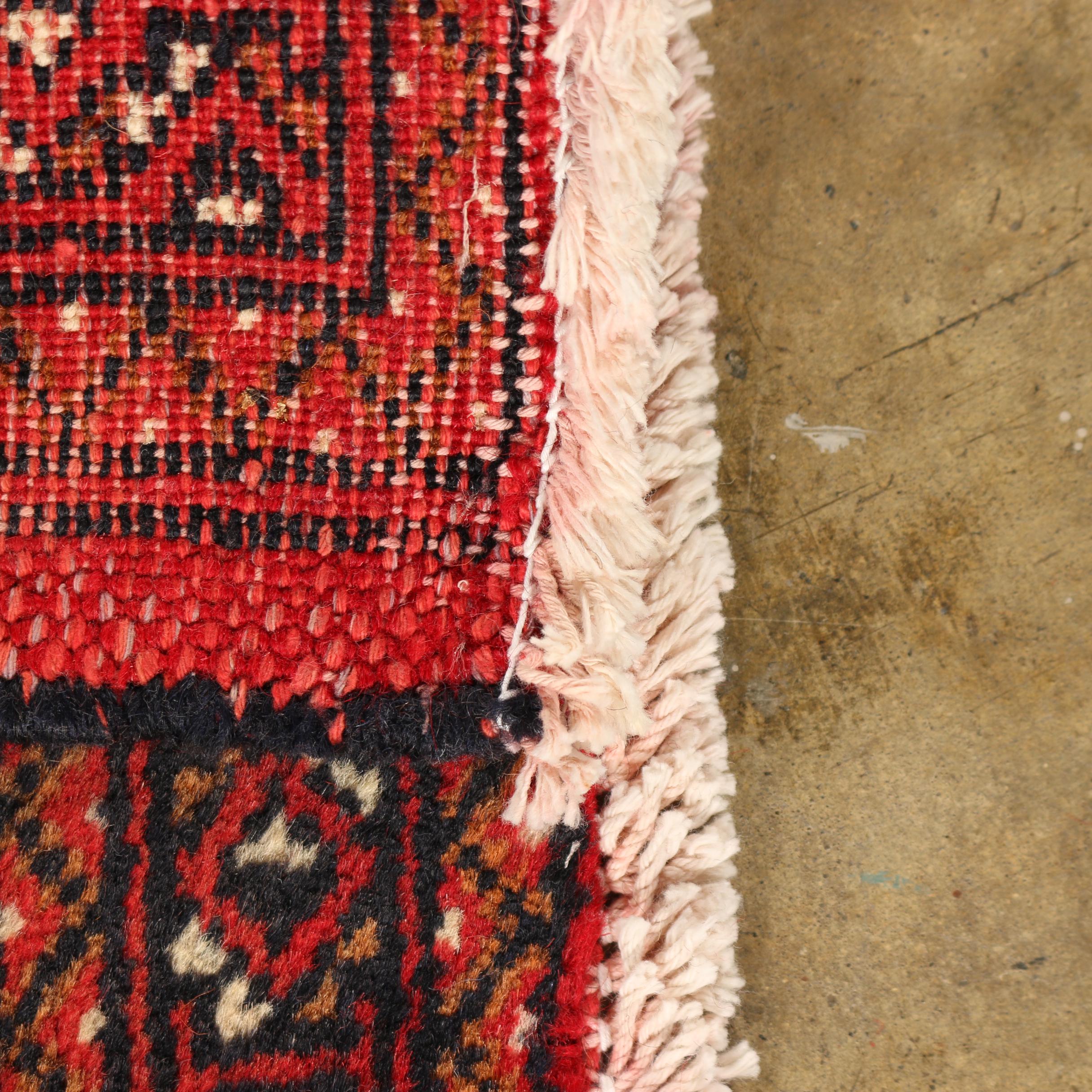 Hand-Knotted Persian Bokhara Wool Rug