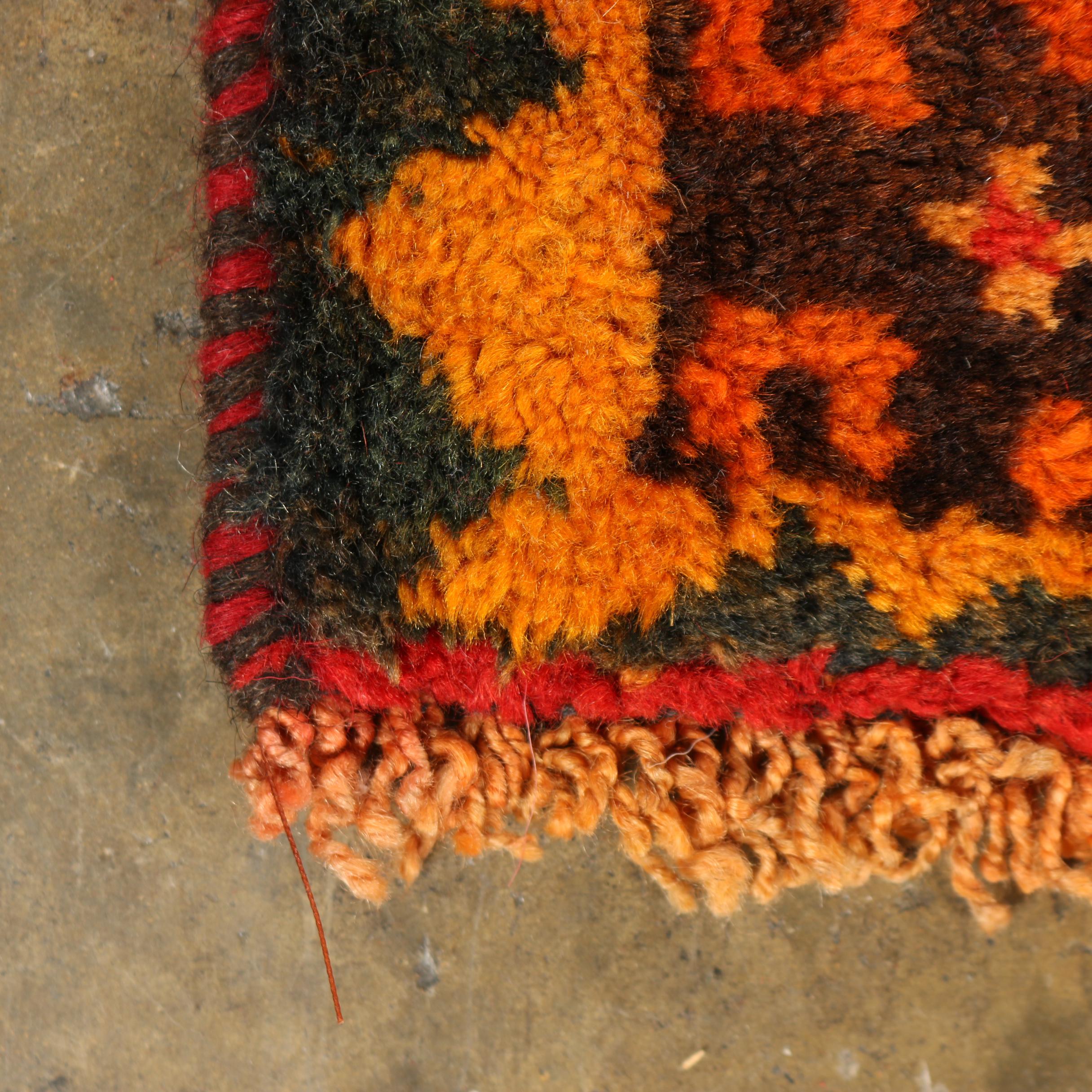 Hand-Knotted Persian Qashqai Gabbeh Wool Rug