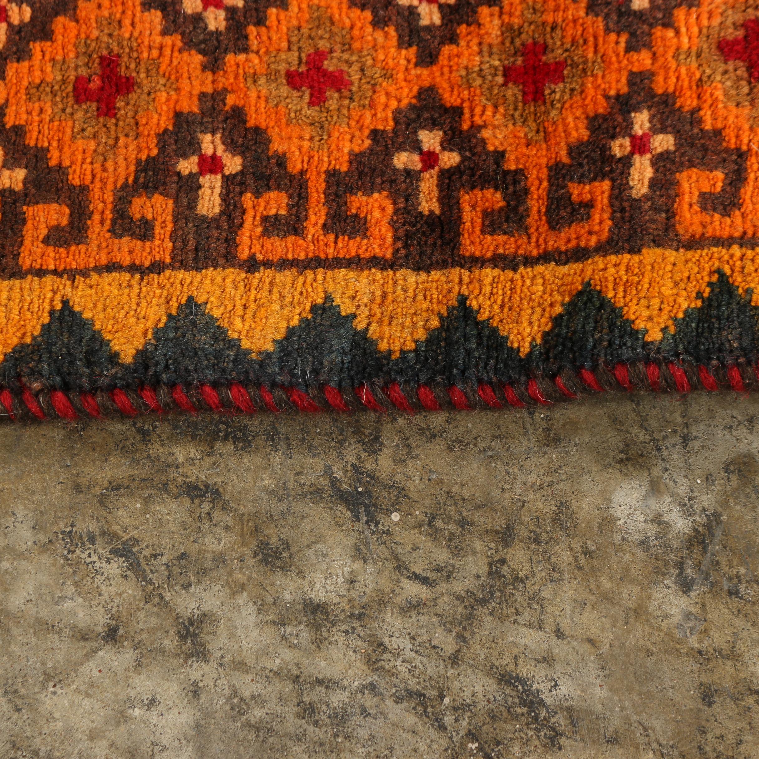 Hand-Knotted Persian Qashqai Gabbeh Wool Rug