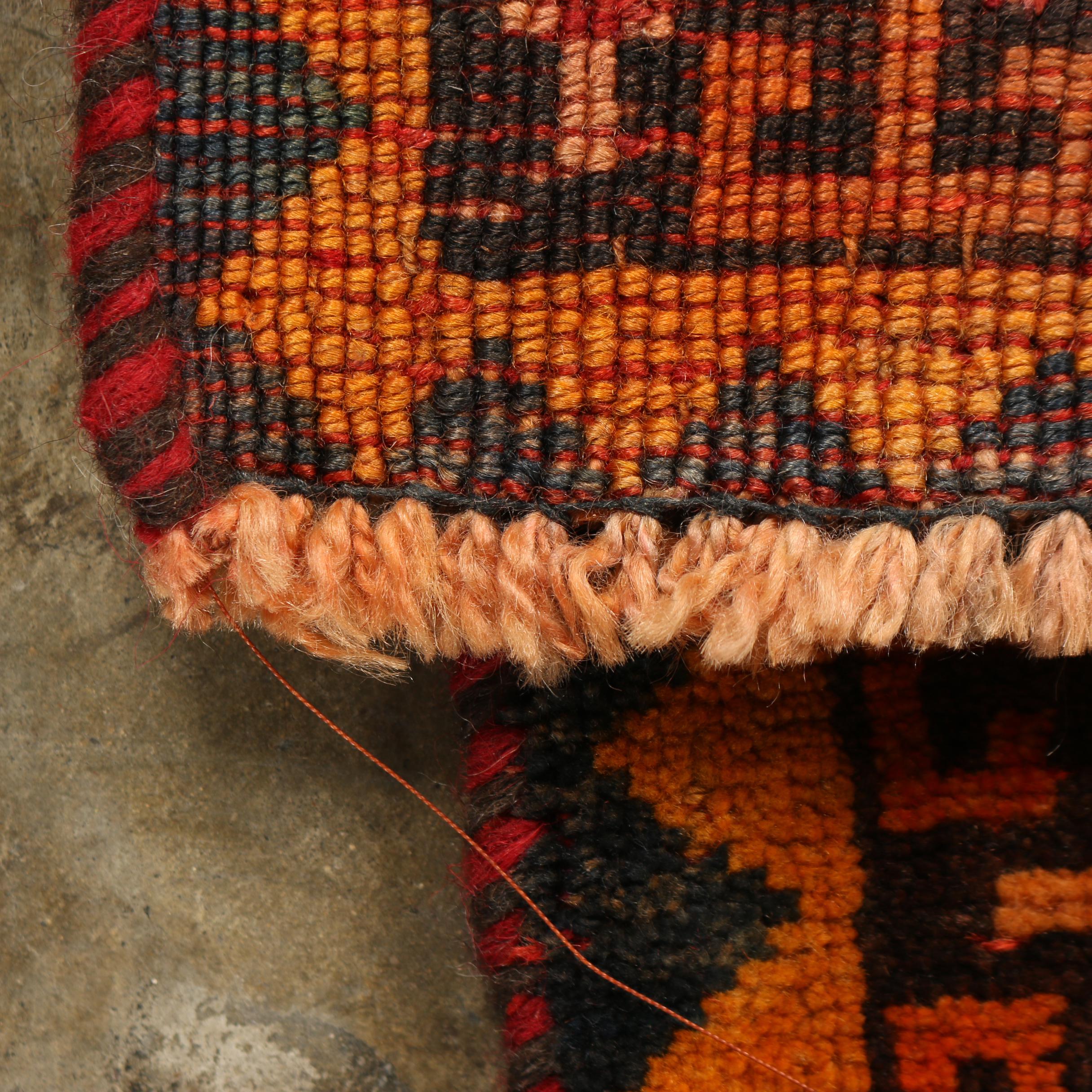 Hand-Knotted Persian Qashqai Gabbeh Wool Rug