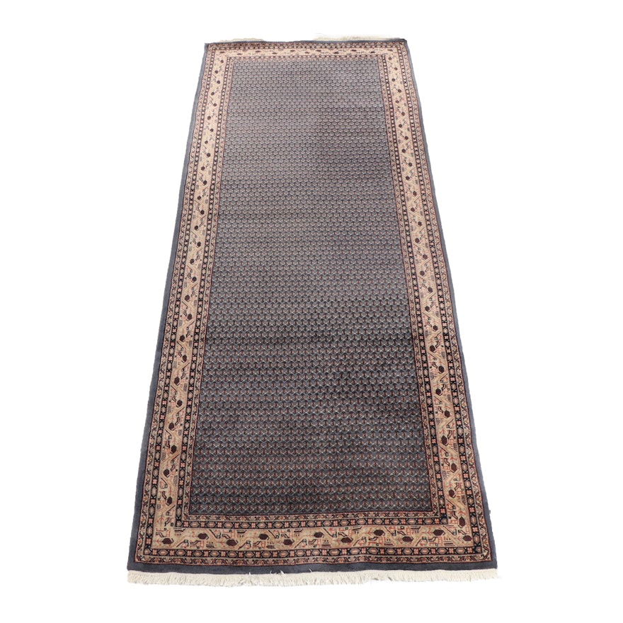 Hand-Knotted Indo-Persian Mir Serabend Wool Long Rug