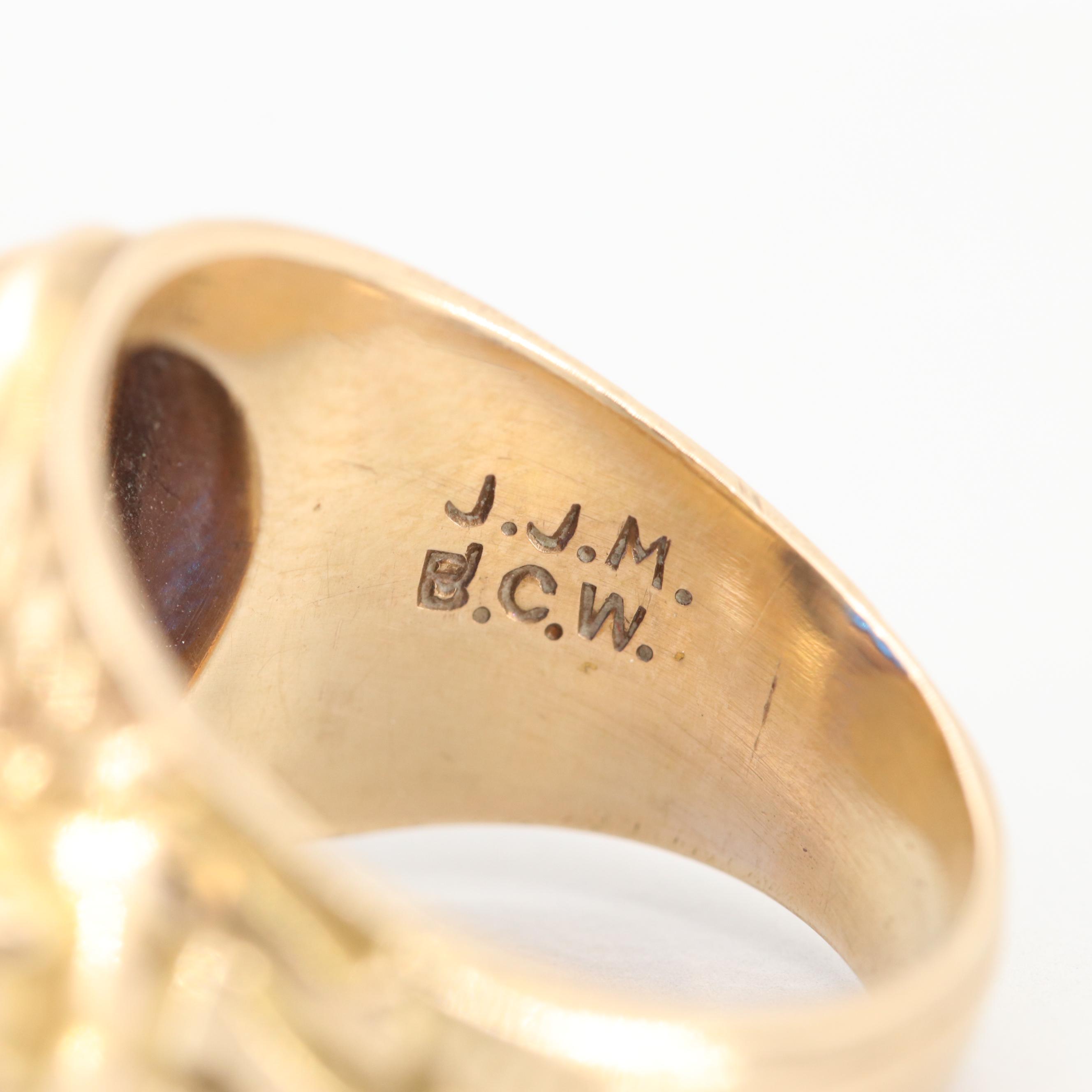 Yale Class of 1948 10K Yellow Gold Synthetic Sapphire Ring