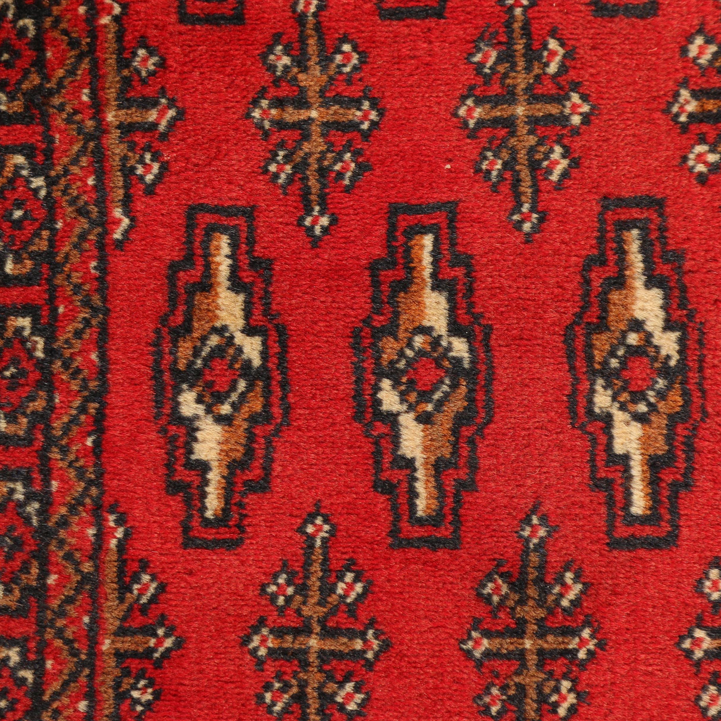Hand-Knotted Persian Bokhara Wool Rug