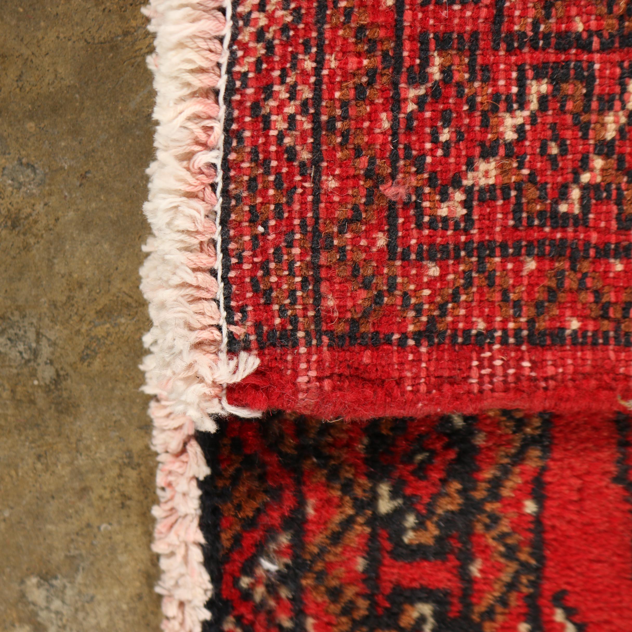 Hand-Knotted Persian Bokhara Wool Rug