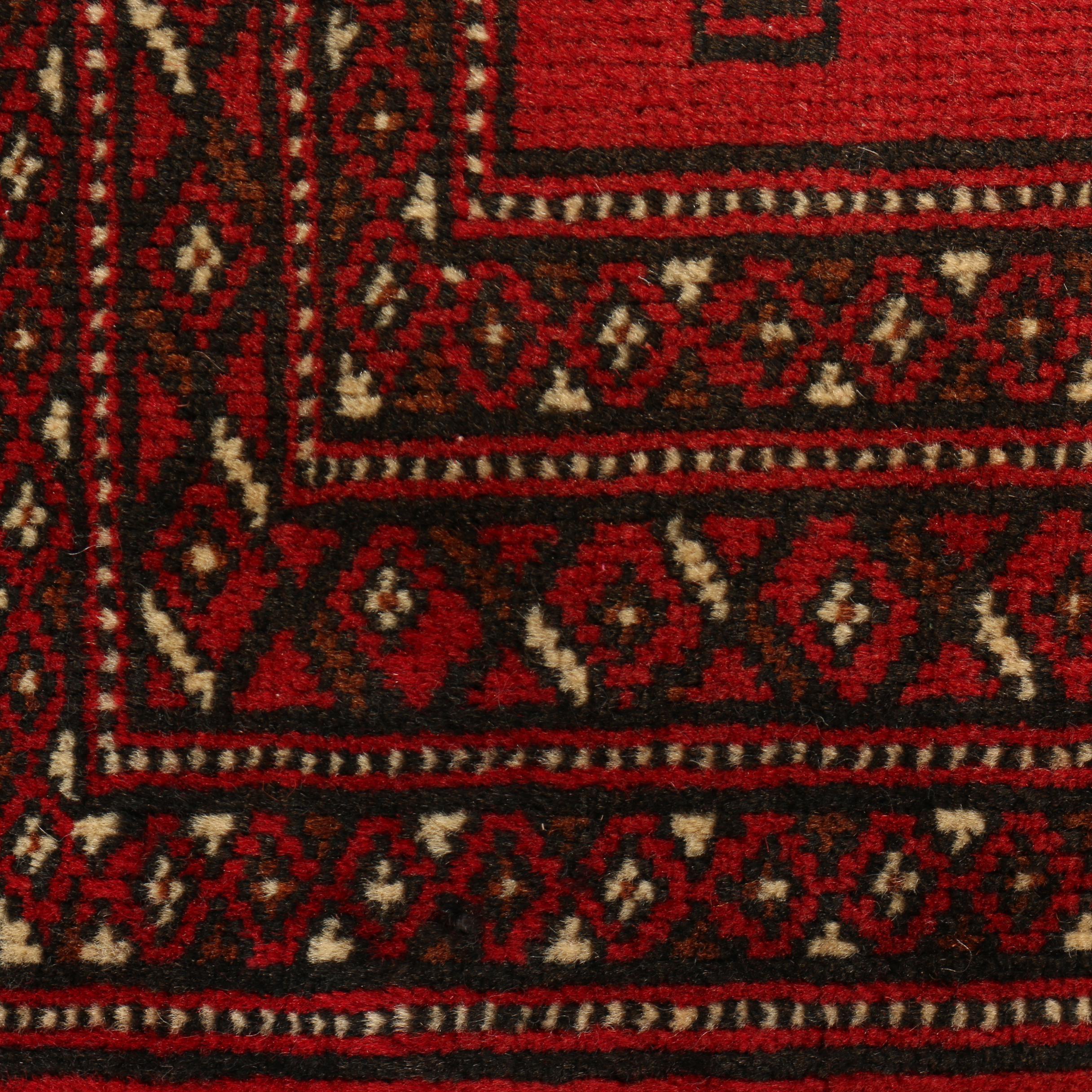 Hand-Knotted Persian Bokhara Wool Accent Rug