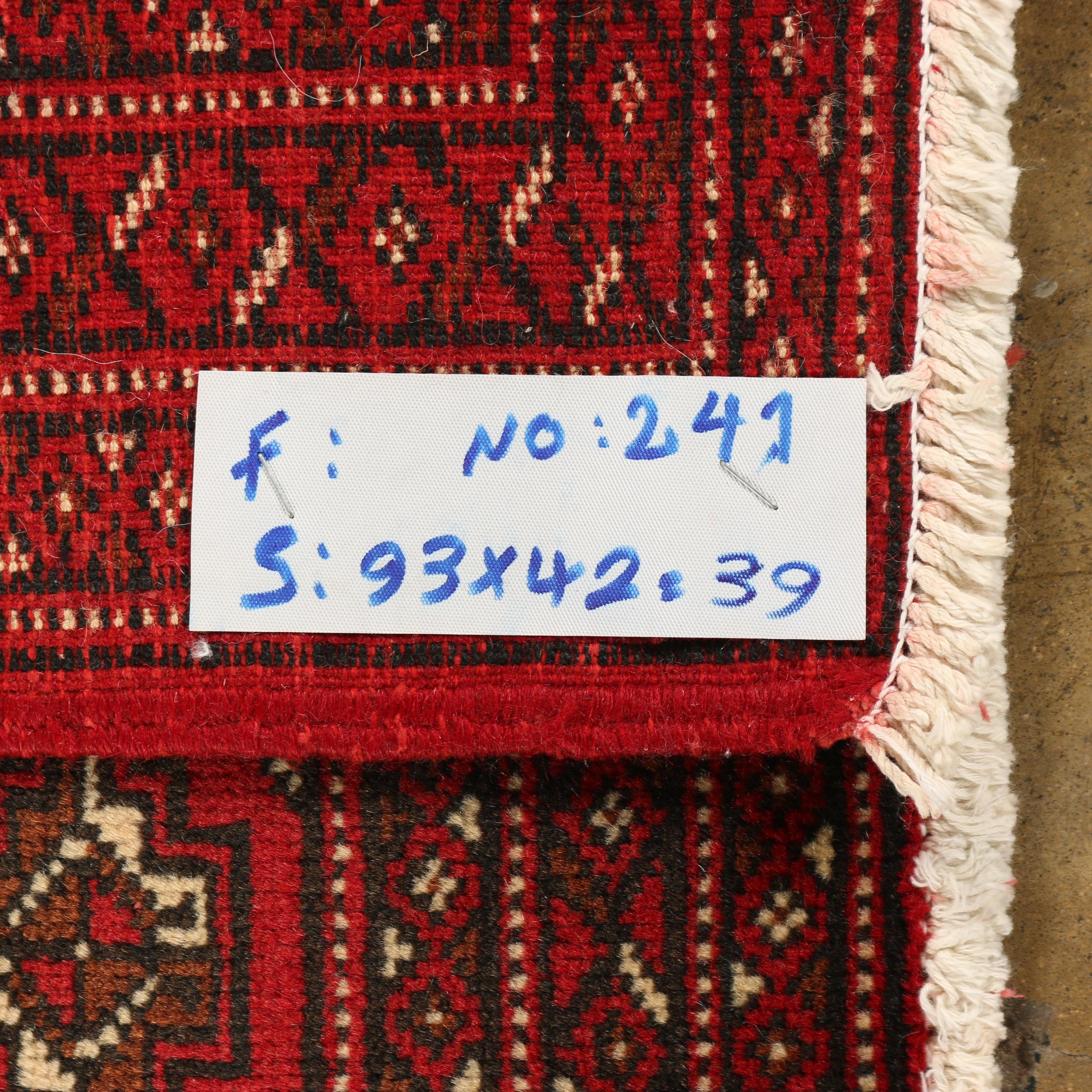 Hand-Knotted Persian Bokhara Wool Accent Rug