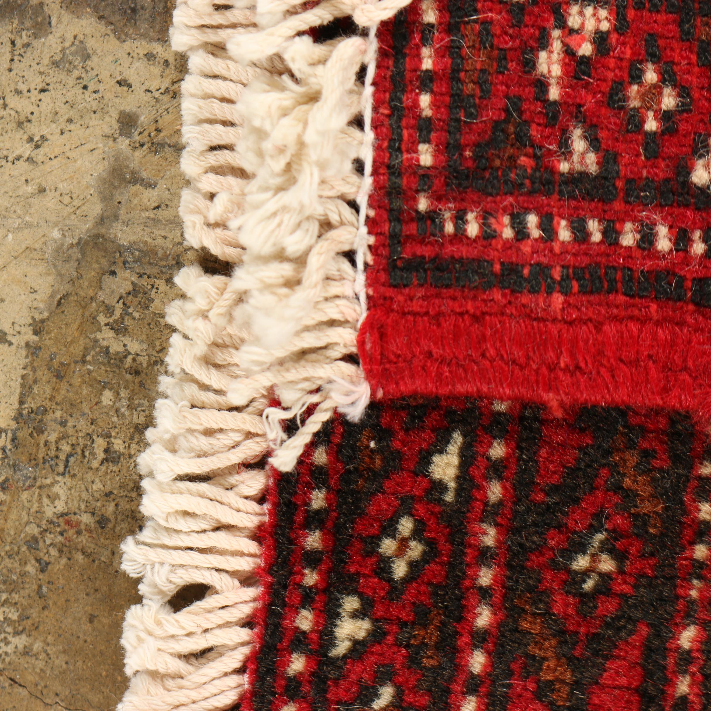 Hand-Knotted Persian Bokhara Wool Accent Rug