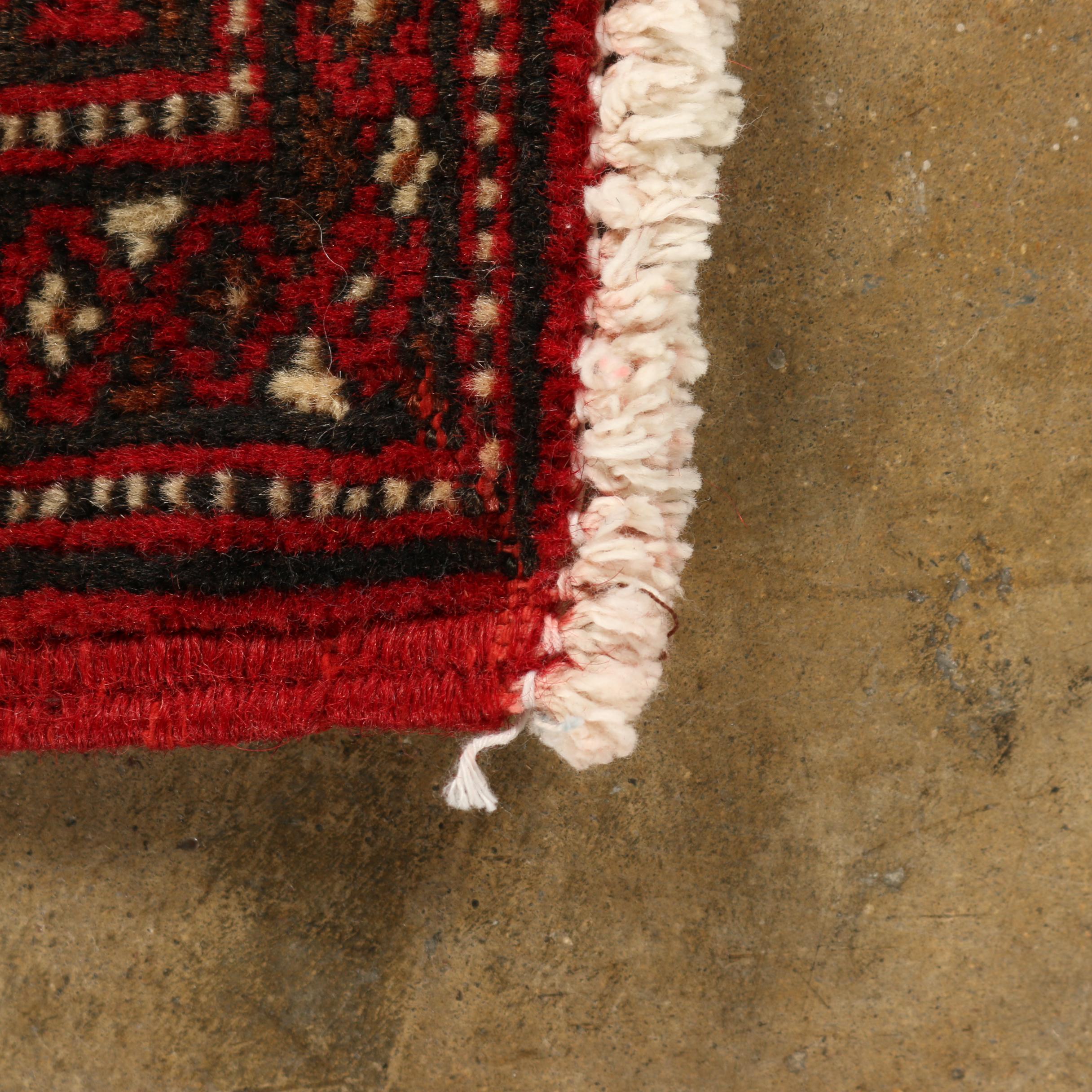 Hand-Knotted Persian Bokhara Wool Accent Rug