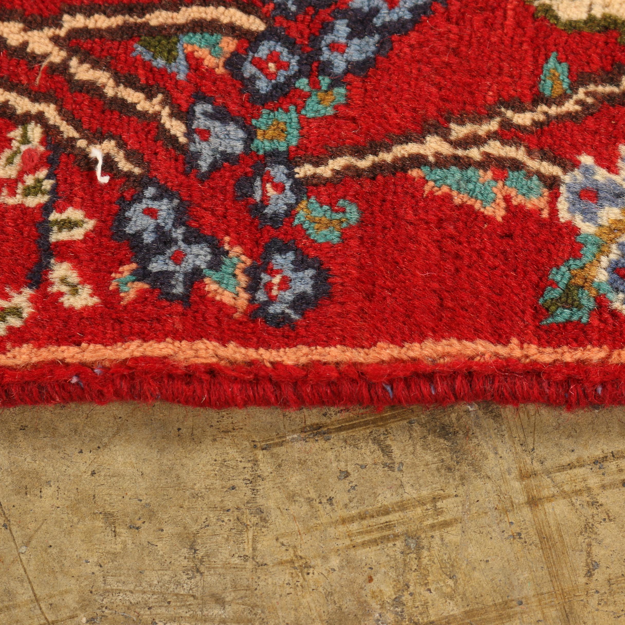 Hand-Knotted Persian Pictorial Wool Accent Rug