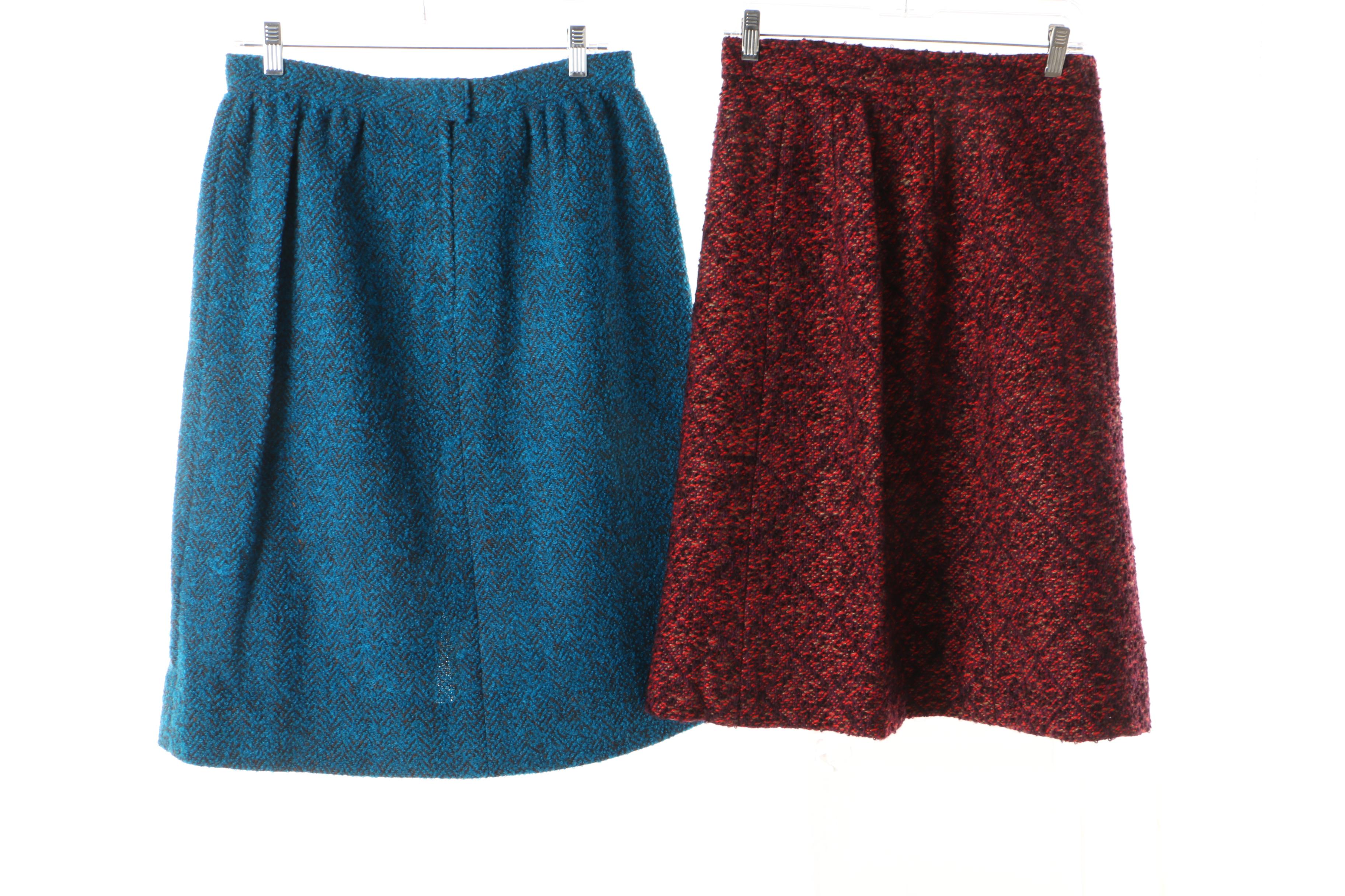 Women's Vintage Tweed A-Line Skirts Including Madison