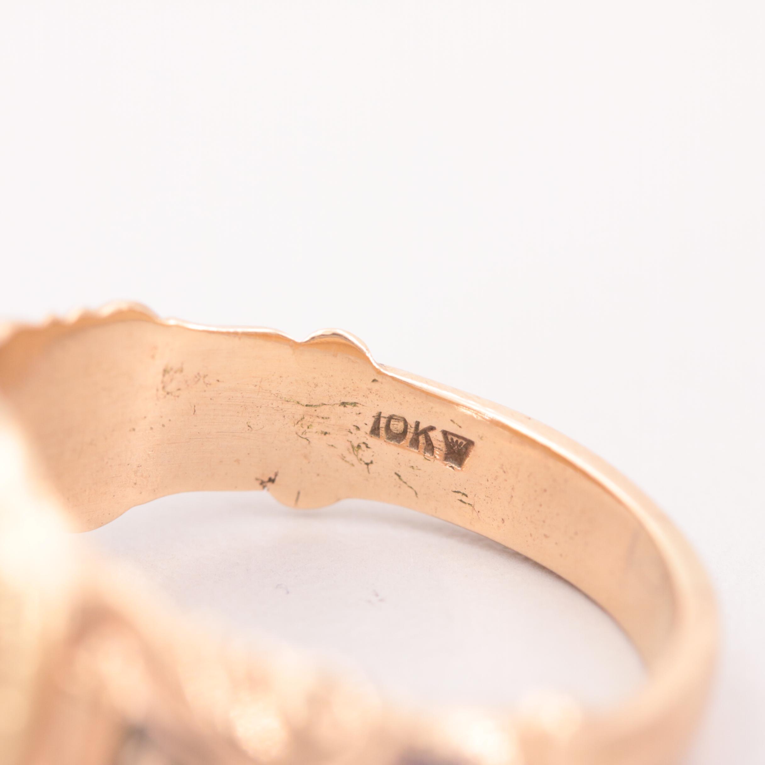 10K Rose Gold Enamel Fraternal Order Ring