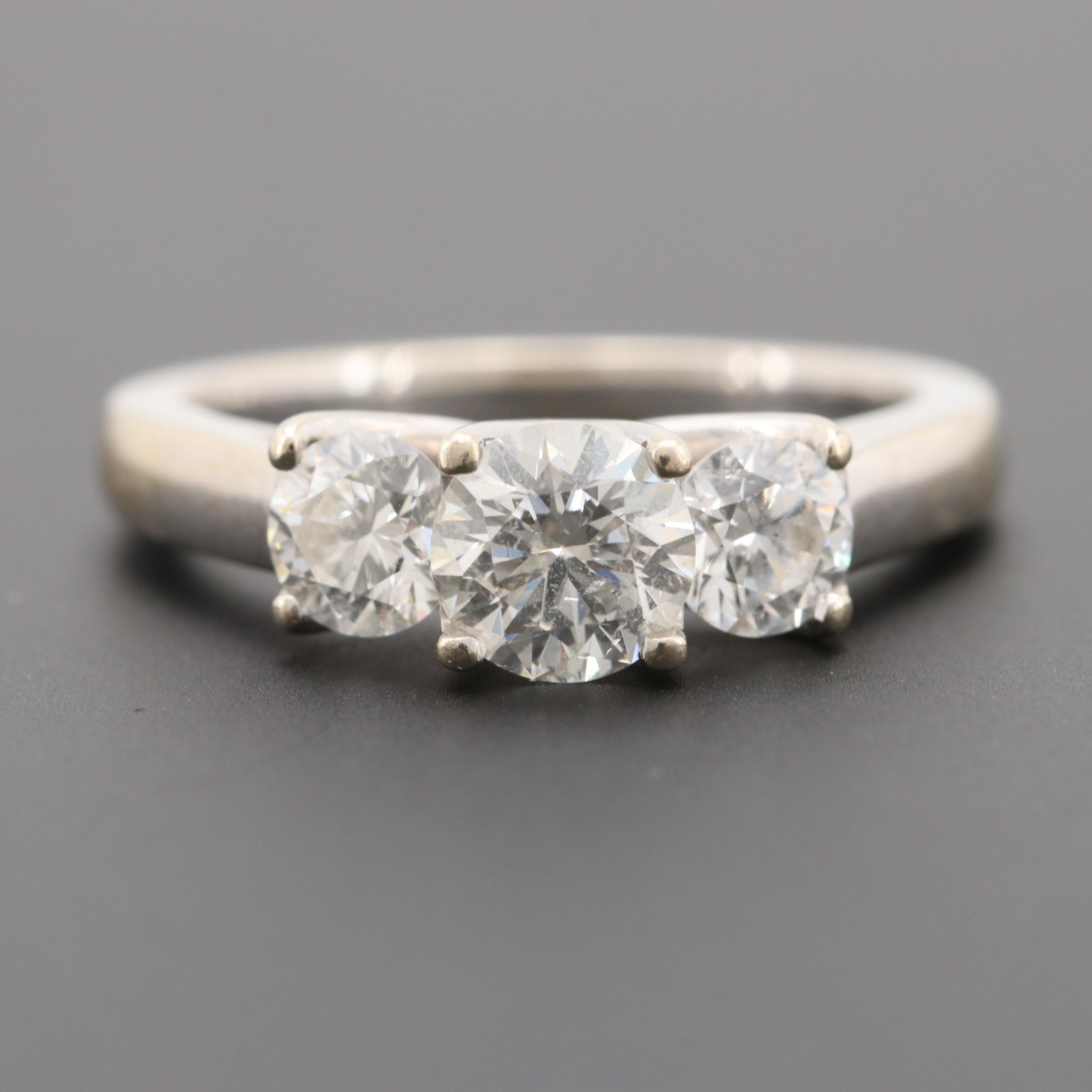 14K White Gold 1.13 CTW Diamond Ring