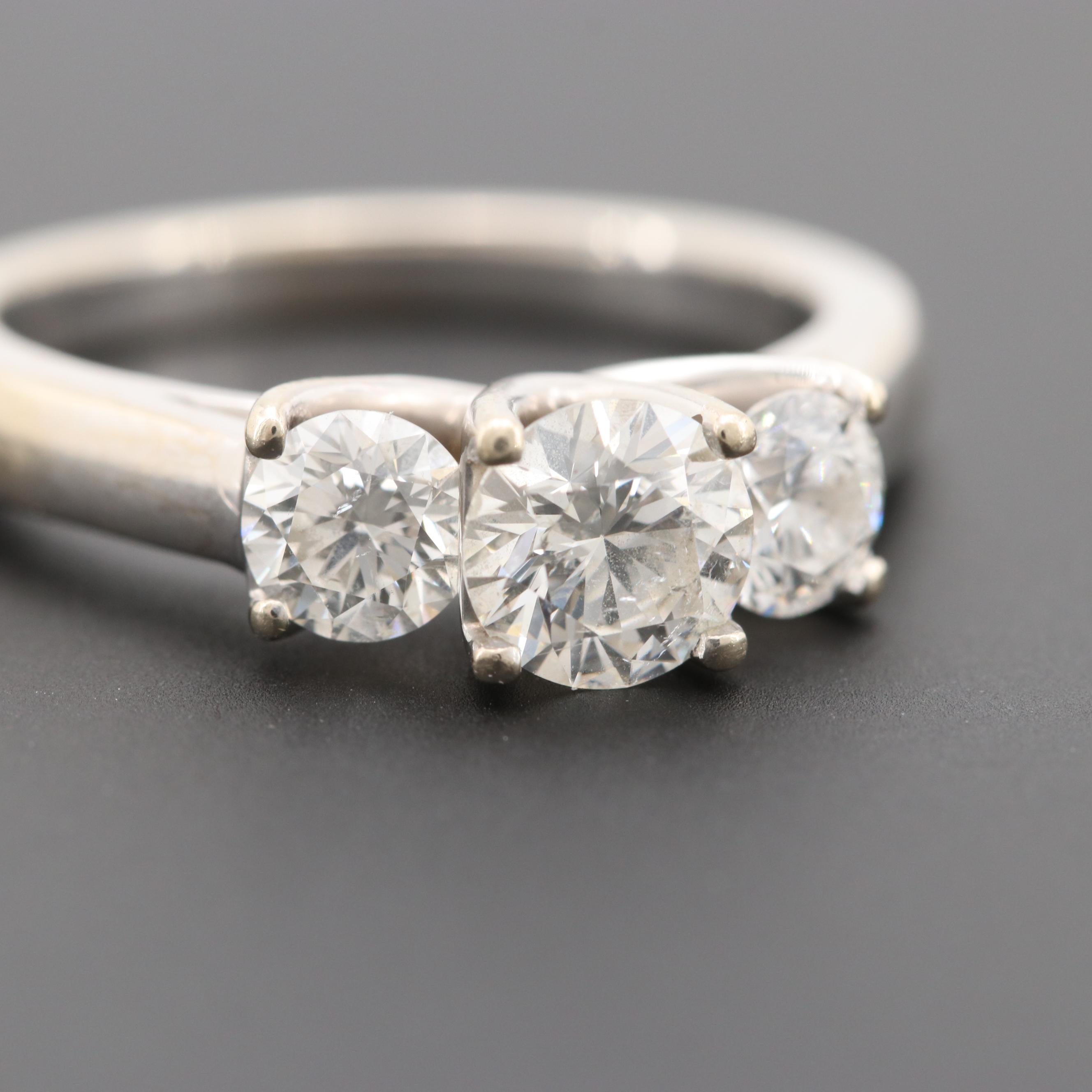 14K White Gold 1.13 CTW Diamond Ring