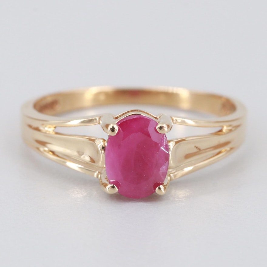 10K Yellow Gold Ruby Ring